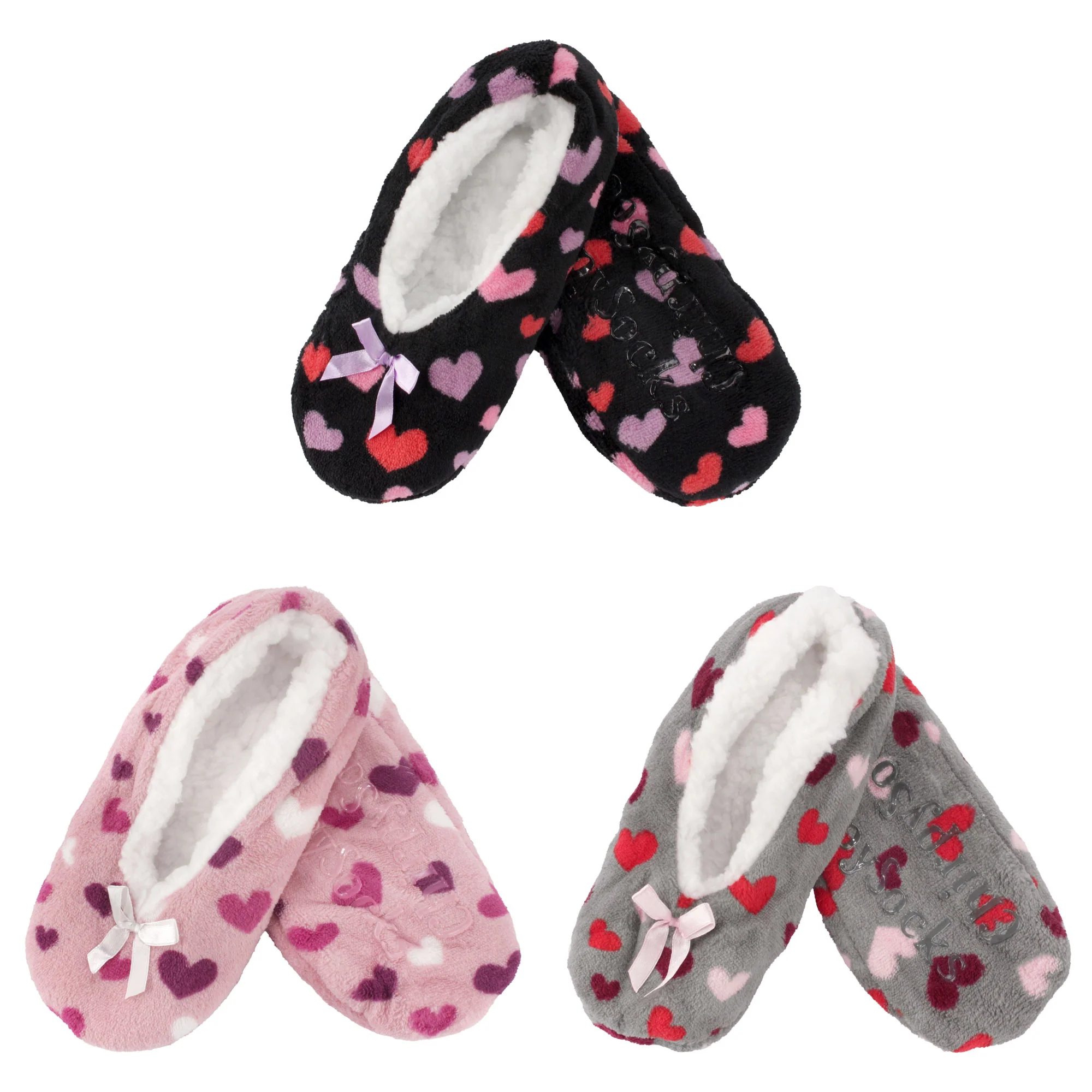 Women's Hearts Stripes Non-Slip Lined Slippers Assortments - Image 16