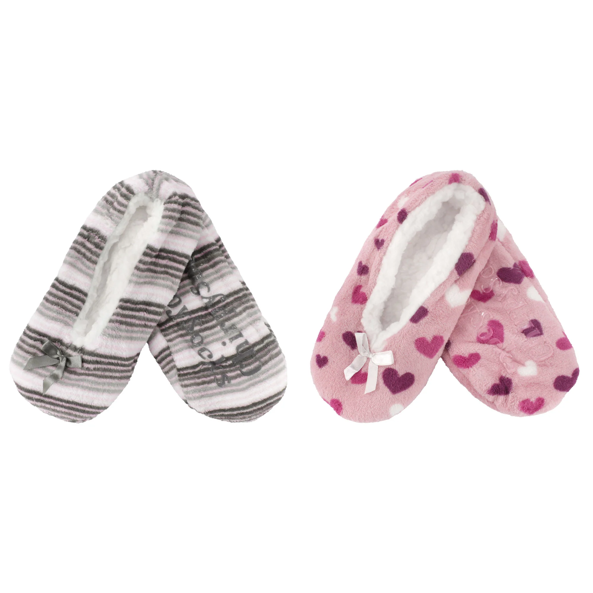 Women's Hearts Stripes Non-Slip Lined Slippers Assortments - Image 22