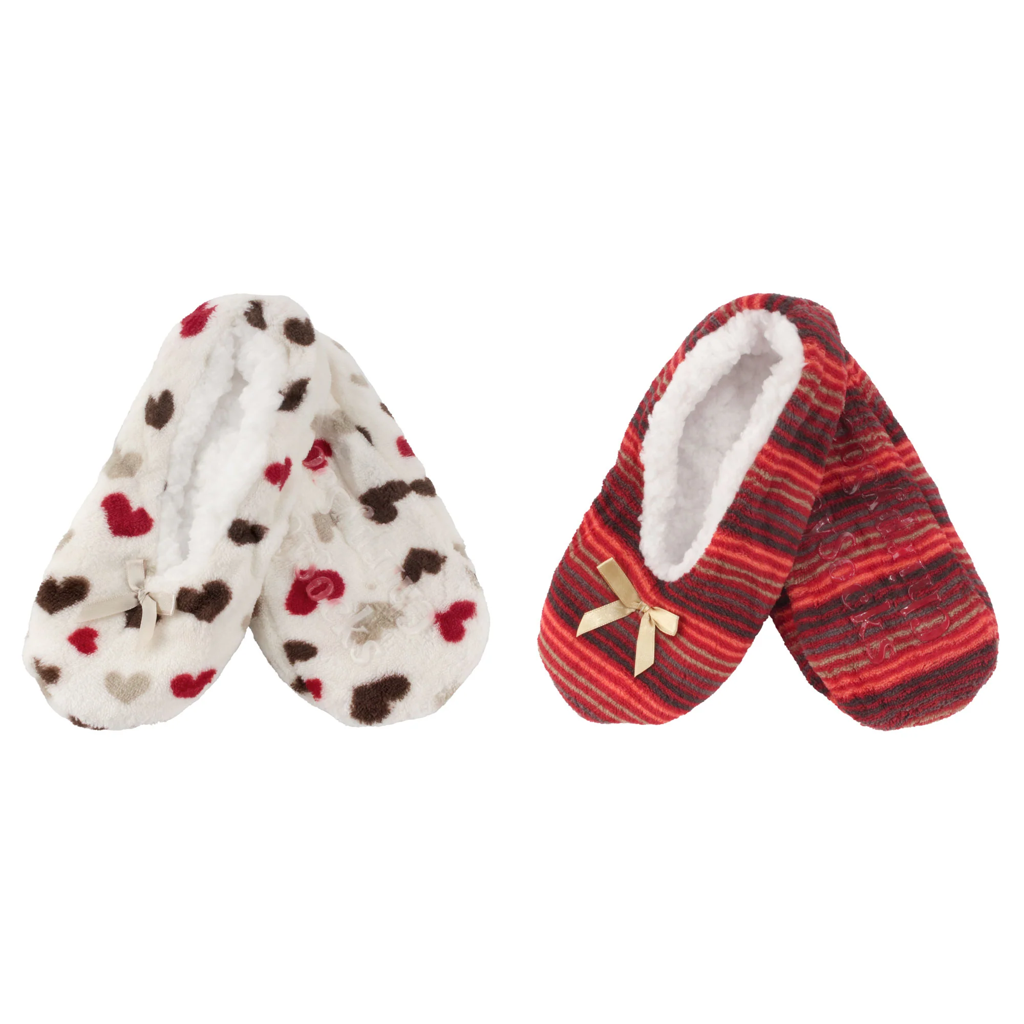 Women's Hearts Stripes Non-Slip Lined Slippers Assortments - Image 24