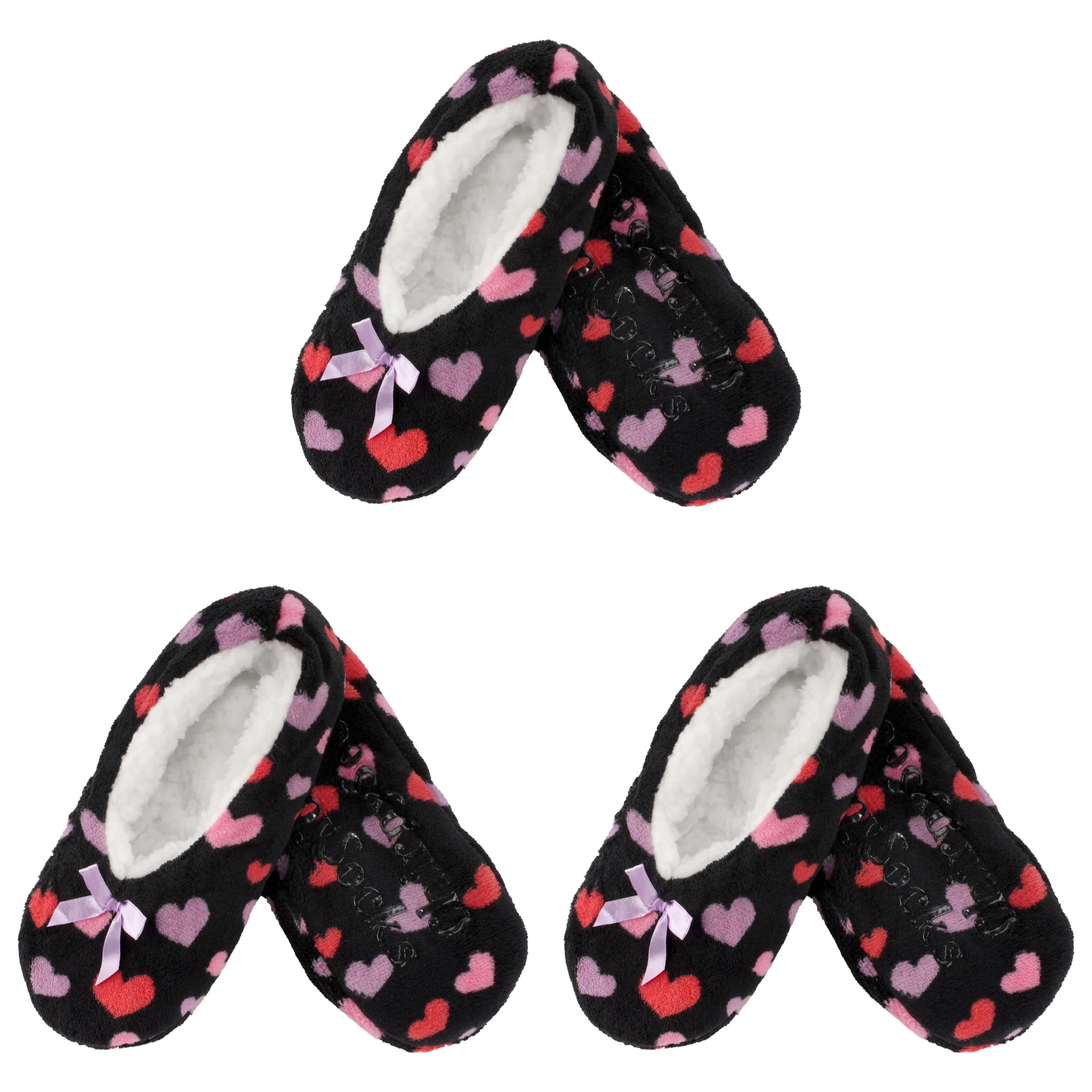 Women's Hearts Stripes Non-Slip Lined Slippers Assortments - Image 8