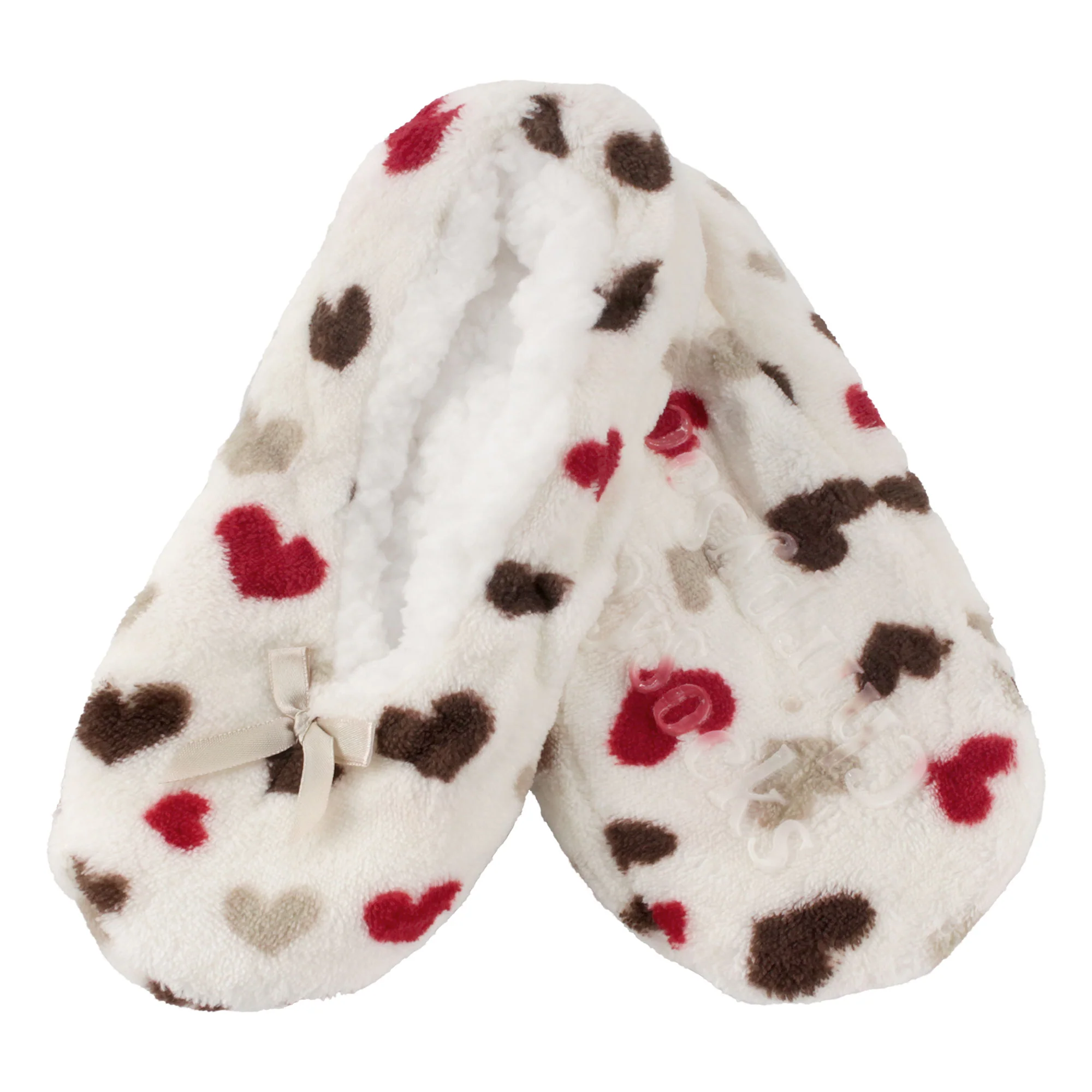 Women's Hearts Stripes Slippers Non-Slip Lined Socks: 1 & 2 Pairs - Image 11