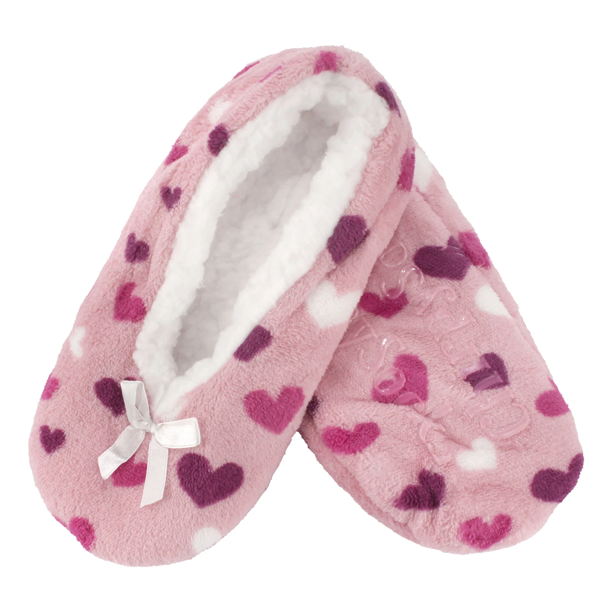 Women's Hearts Stripes Slippers Non-Slip Lined Socks: 1 & 2 Pairs - Image 12