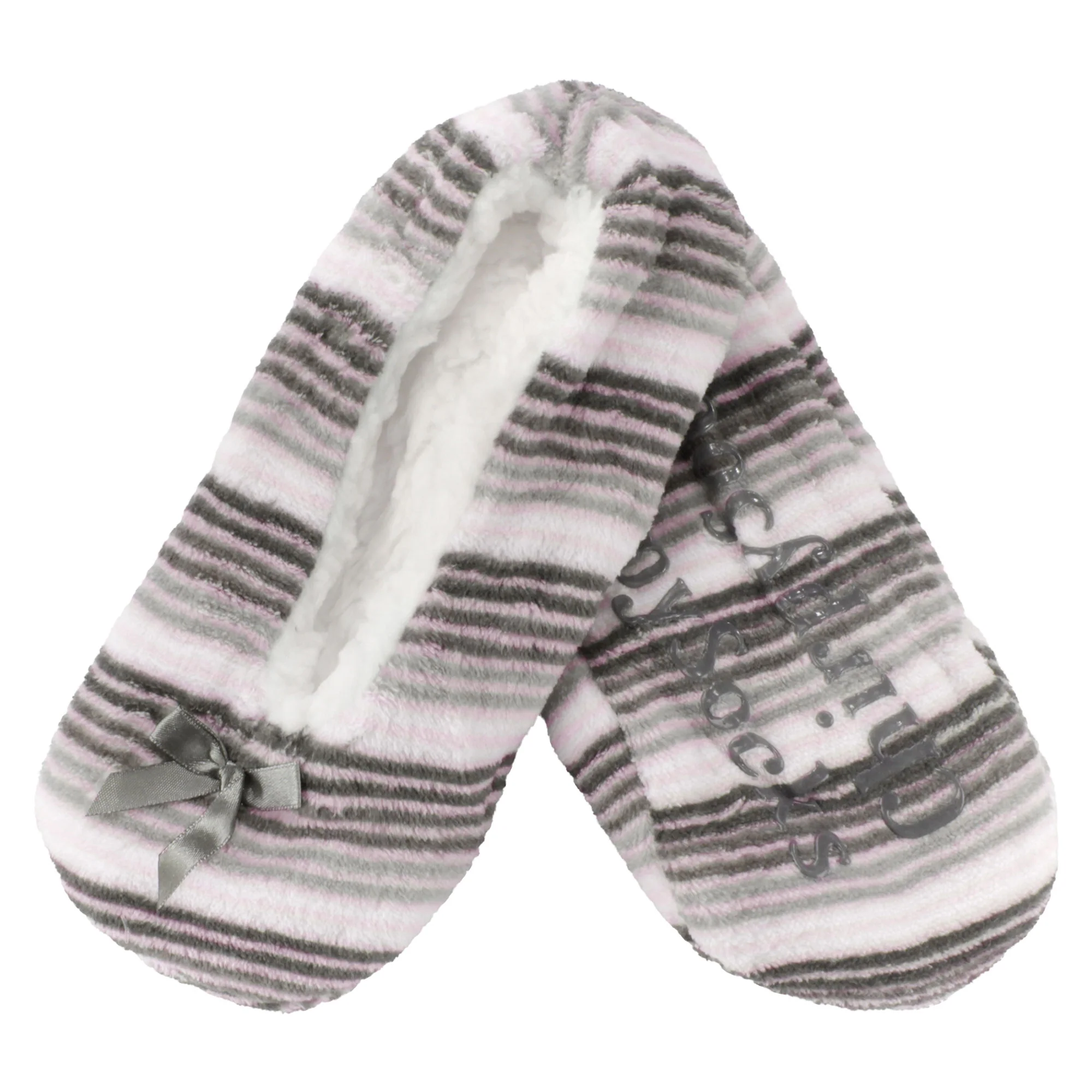Women's Hearts Stripes Slippers Non-Slip Lined Socks: 1 & 2 Pairs - Image 13