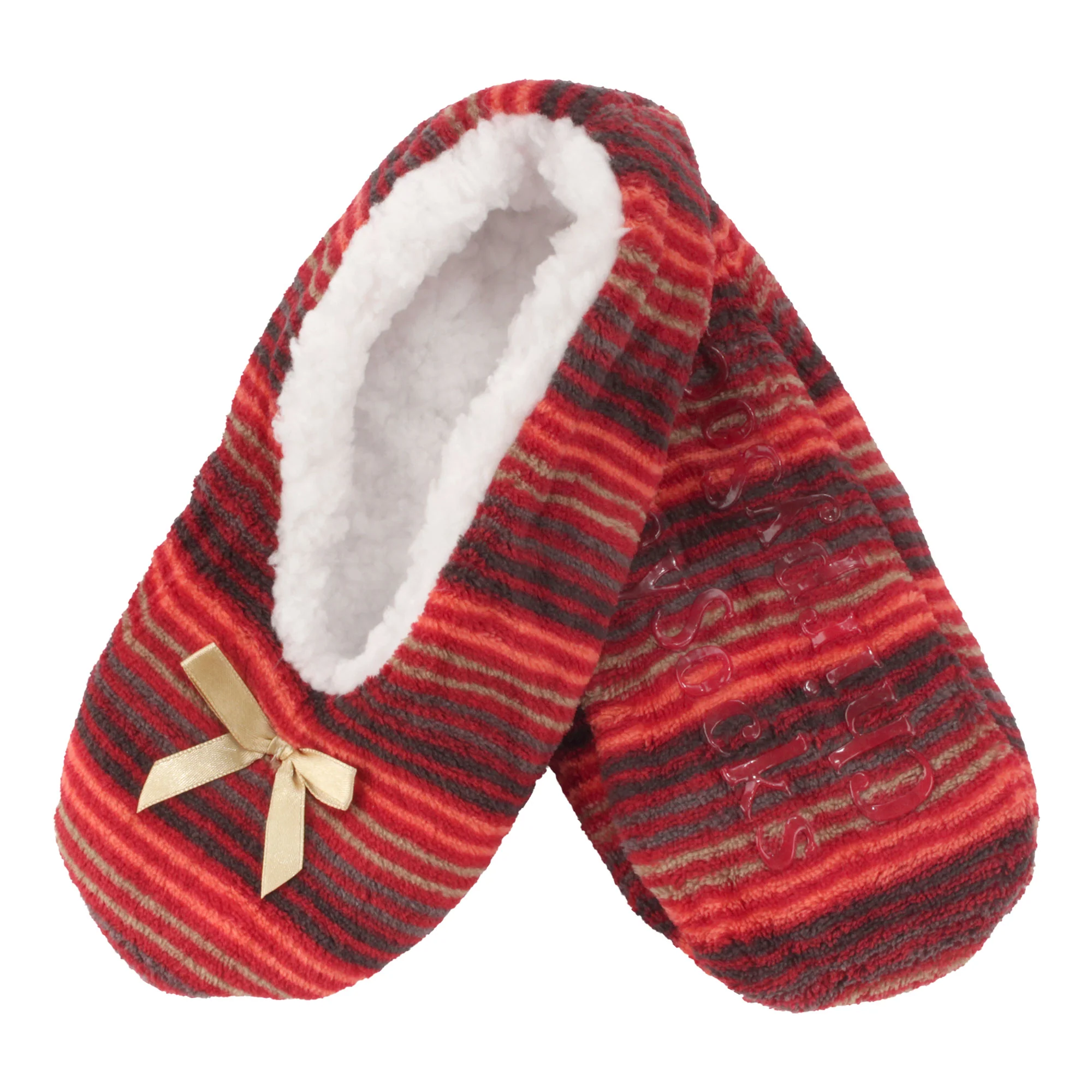 Women's Hearts Stripes Slippers Non-Slip Lined Socks: 1 & 2 Pairs - Image 14