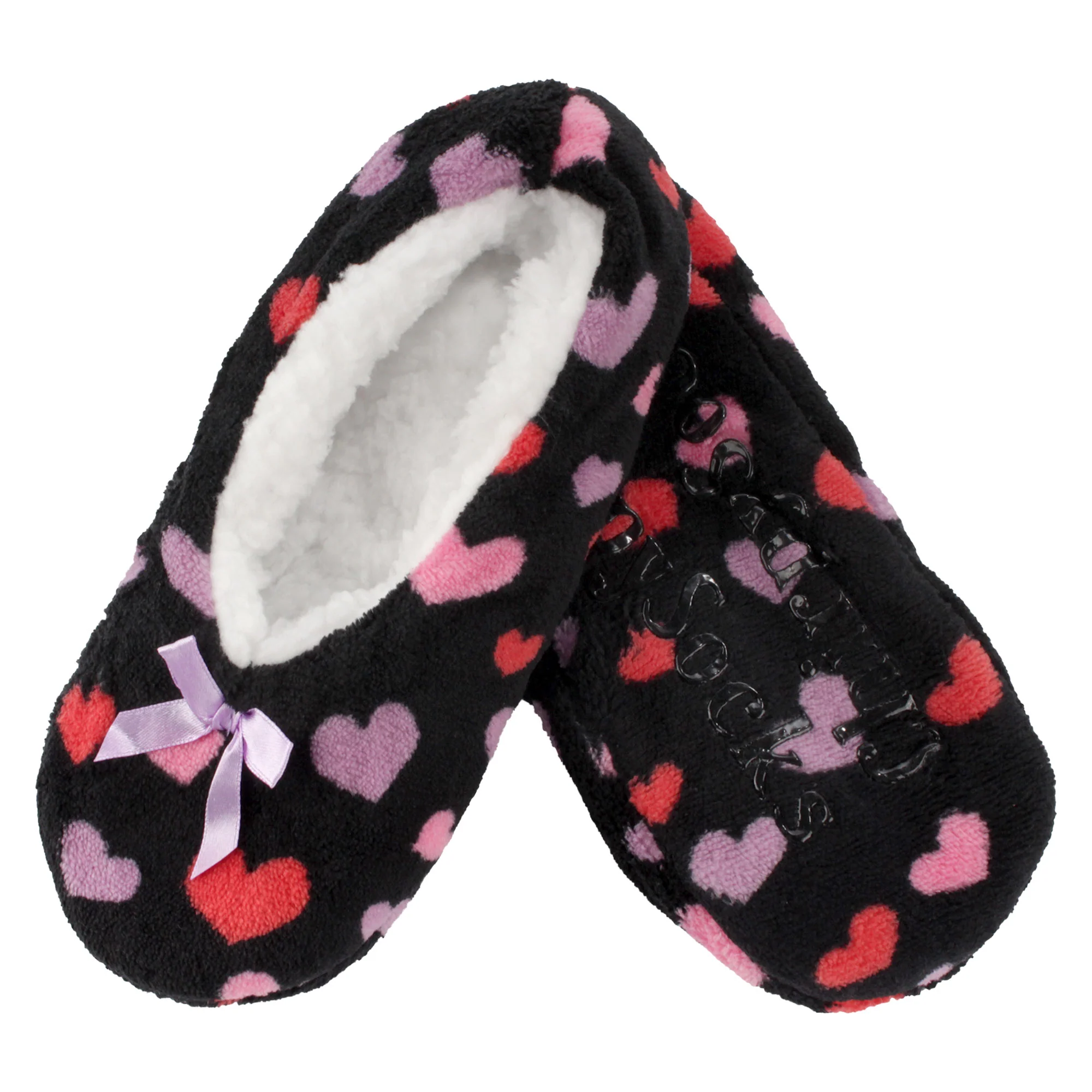 Women's Hearts Stripes Slippers Non-Slip Lined Socks: 1 & 2 Pairs - Image 8