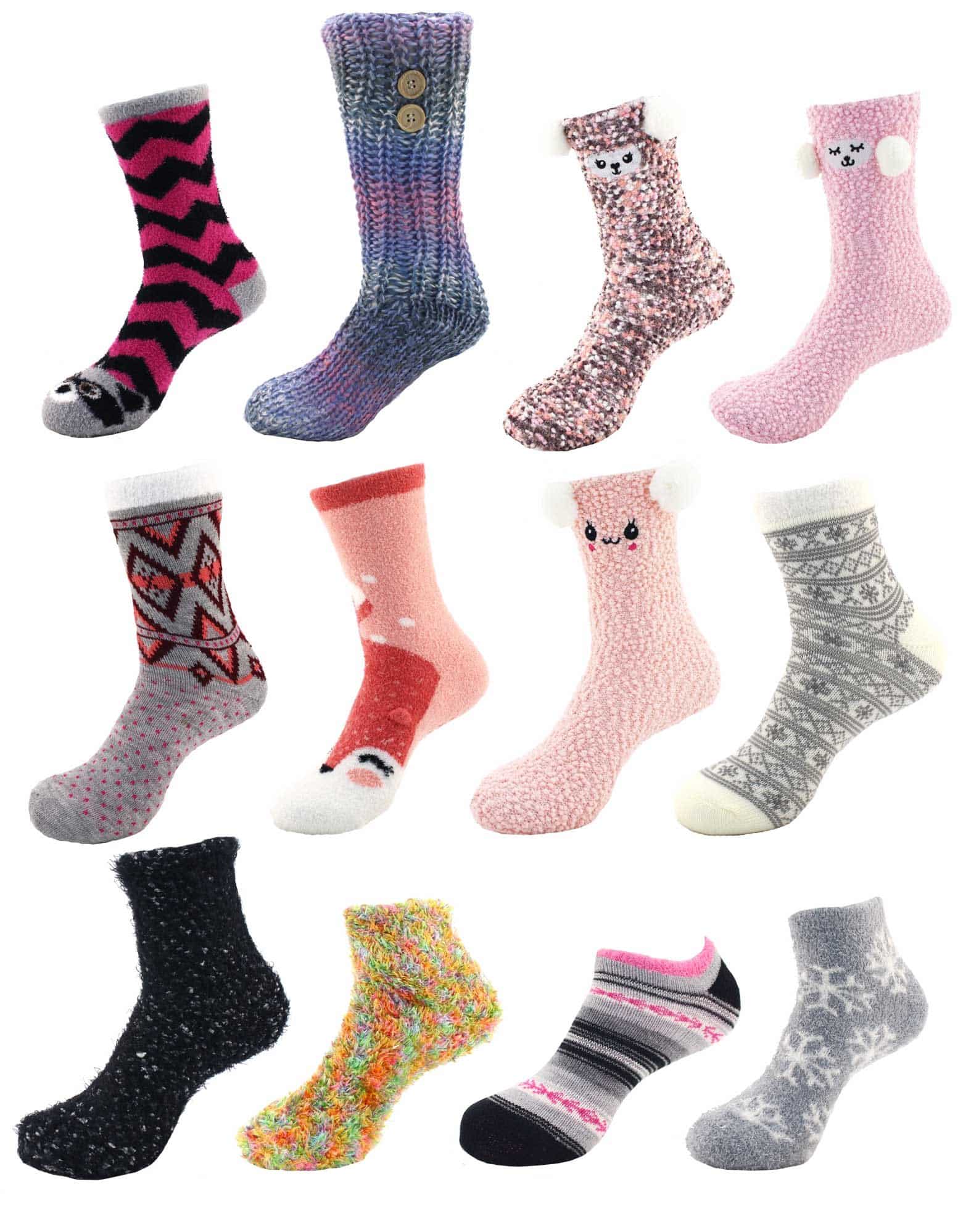 Women's Fuzzy Socks Assortments: 12 Pairs - Image 5