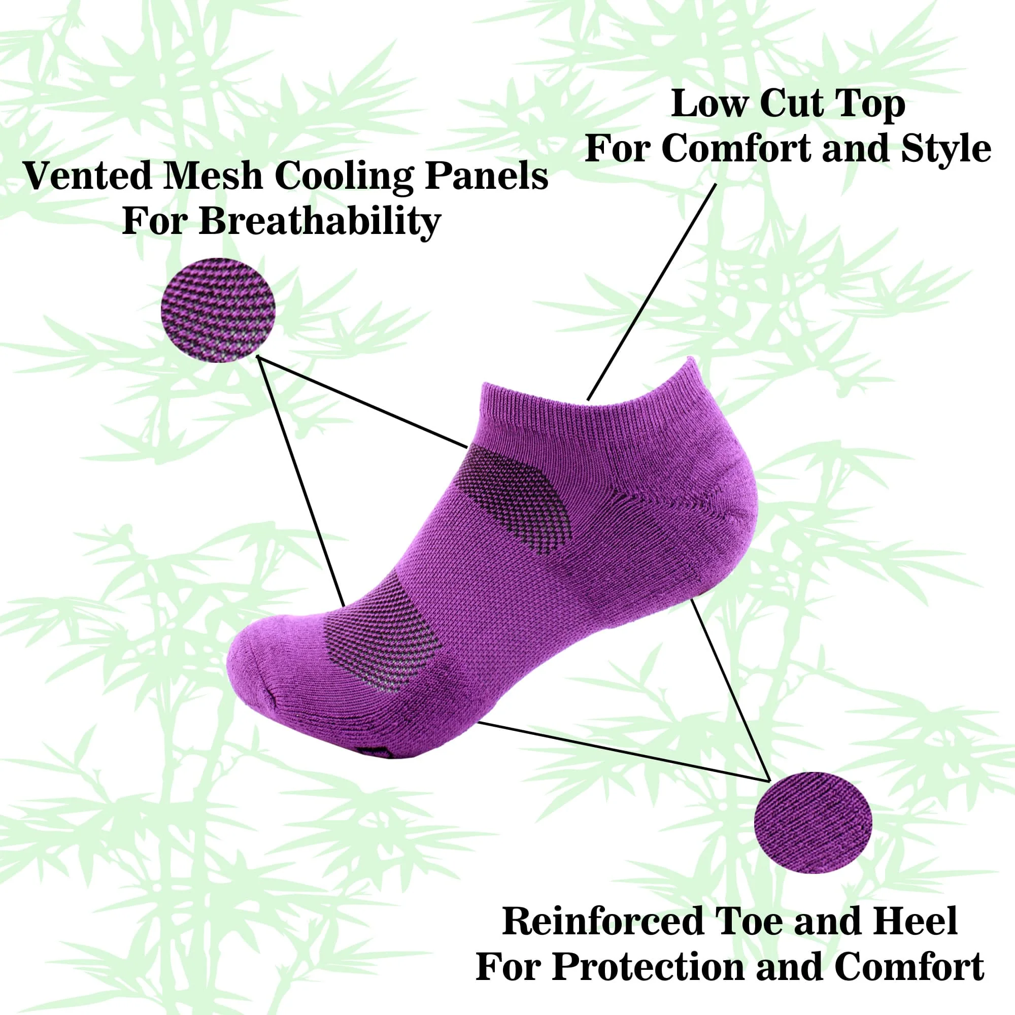 Women's Bamboo Athletic Ankle Socks: 2 Pairs - Image 3