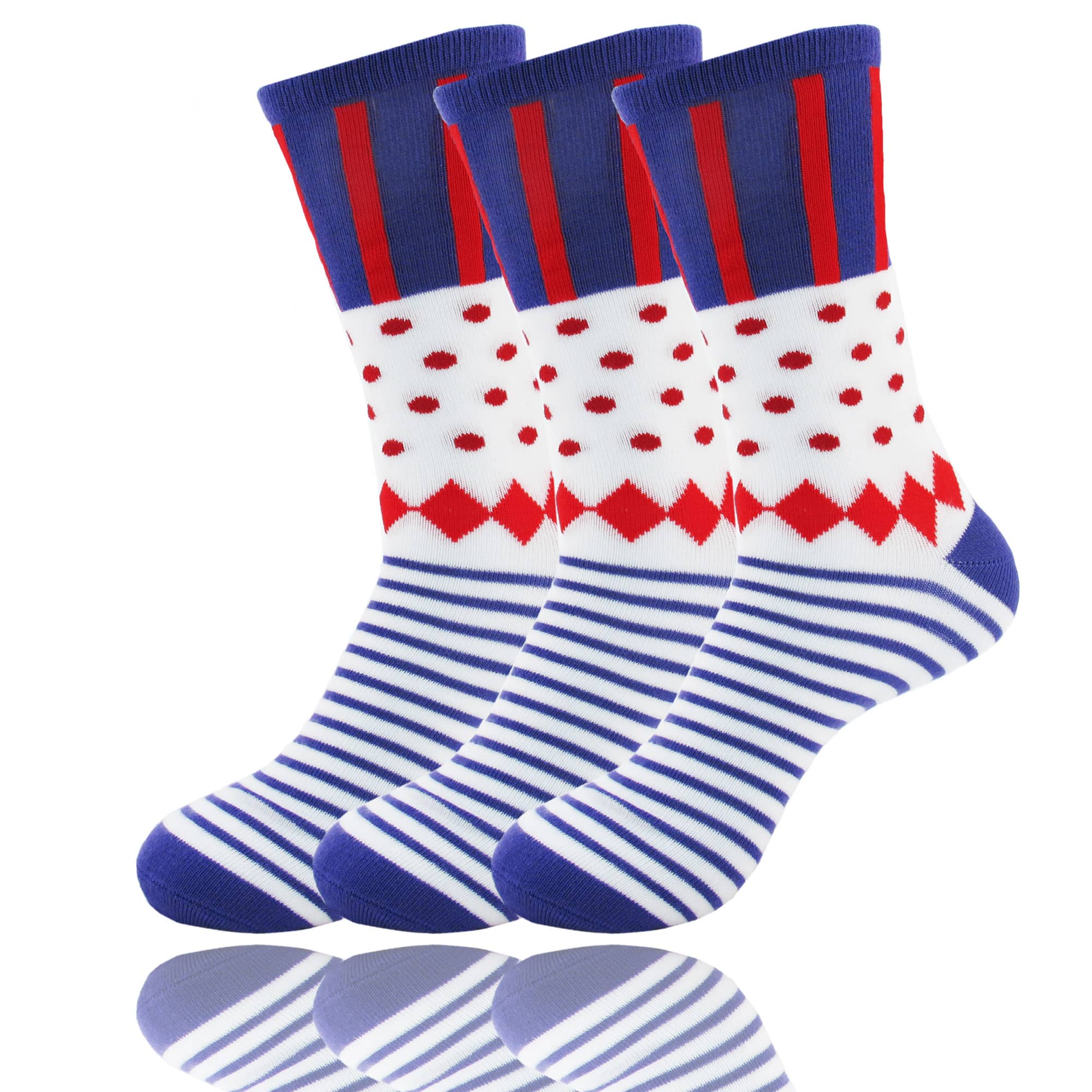 Women's Bamboo Colorful Polka Dot Stripe Socks: 3 Pair - Image 11