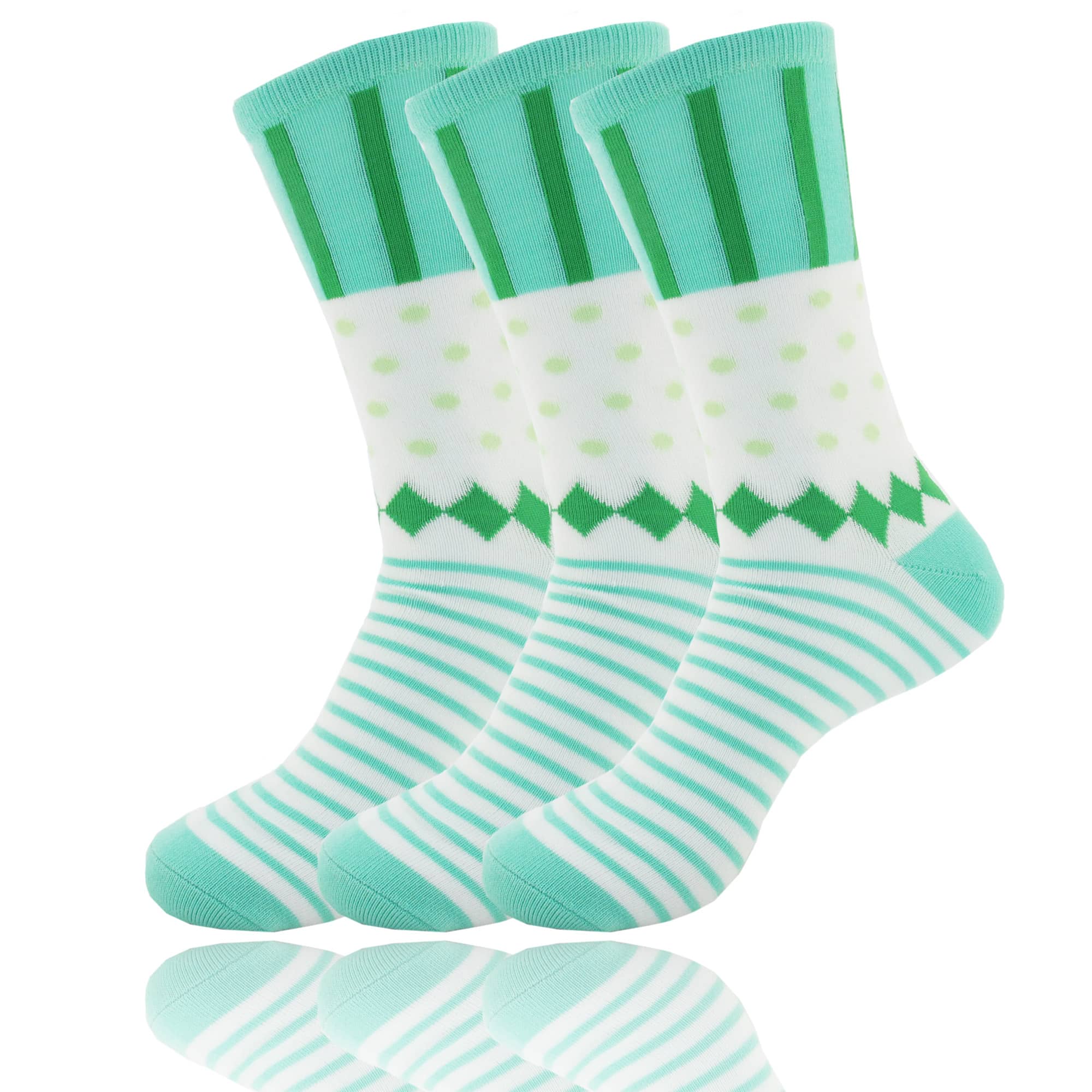 Women's Bamboo Colorful Polka Dot Stripe Socks: 3 Pair - Image 12