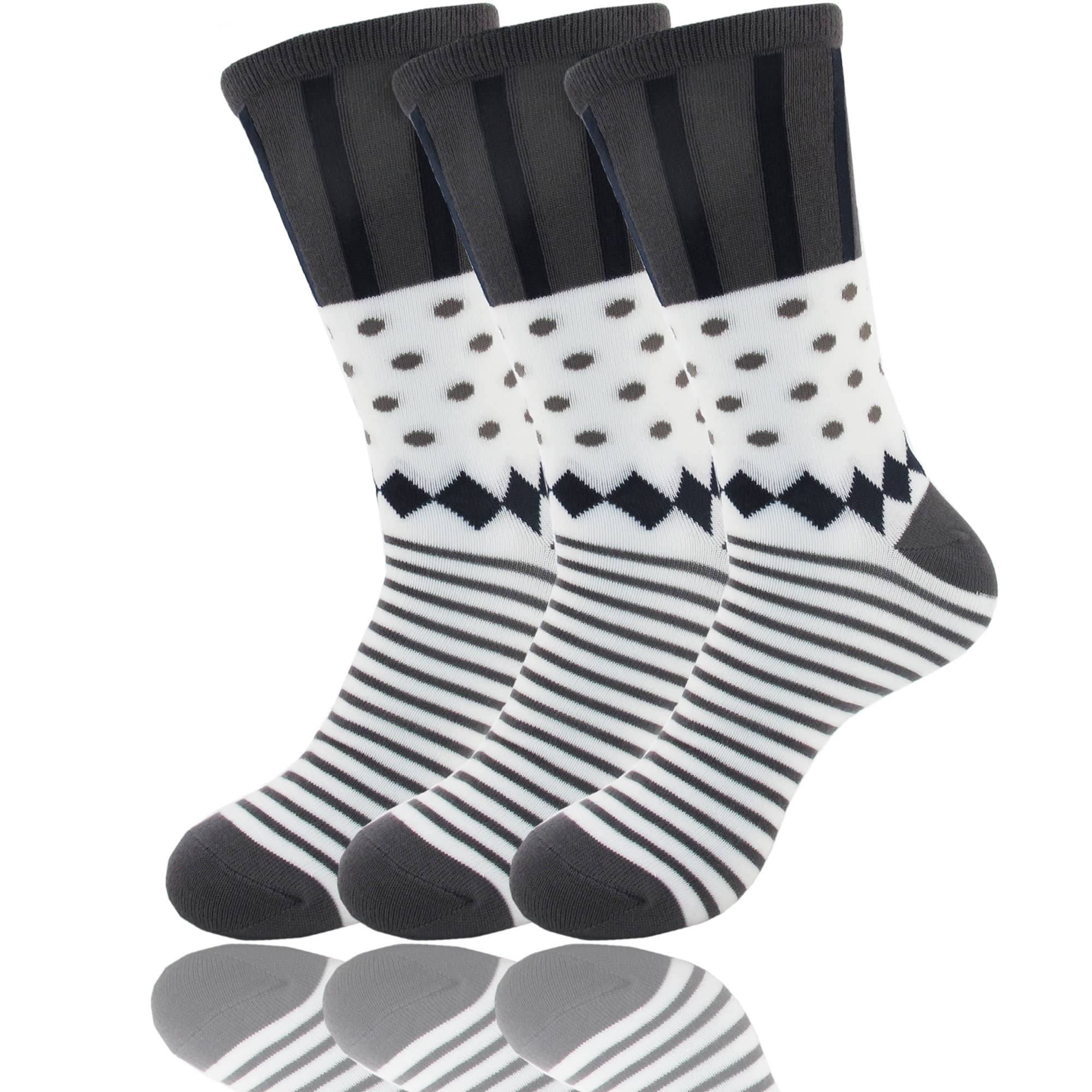 Women's Bamboo Colorful Polka Dot Stripe Socks: 3 Pair - Image 13