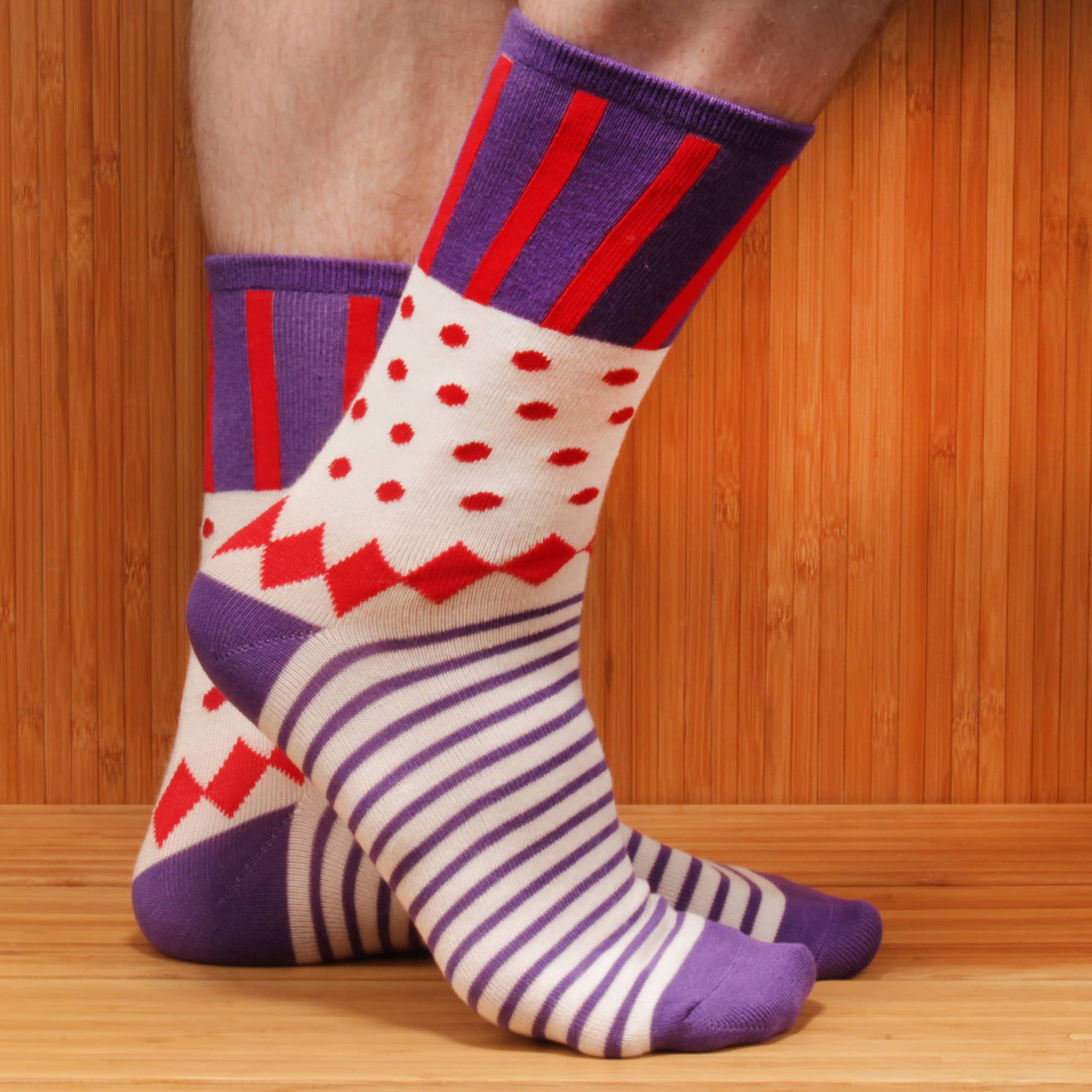 Women's Bamboo Colorful Polka Dot Stripe Socks: 3 Pair - Image 6