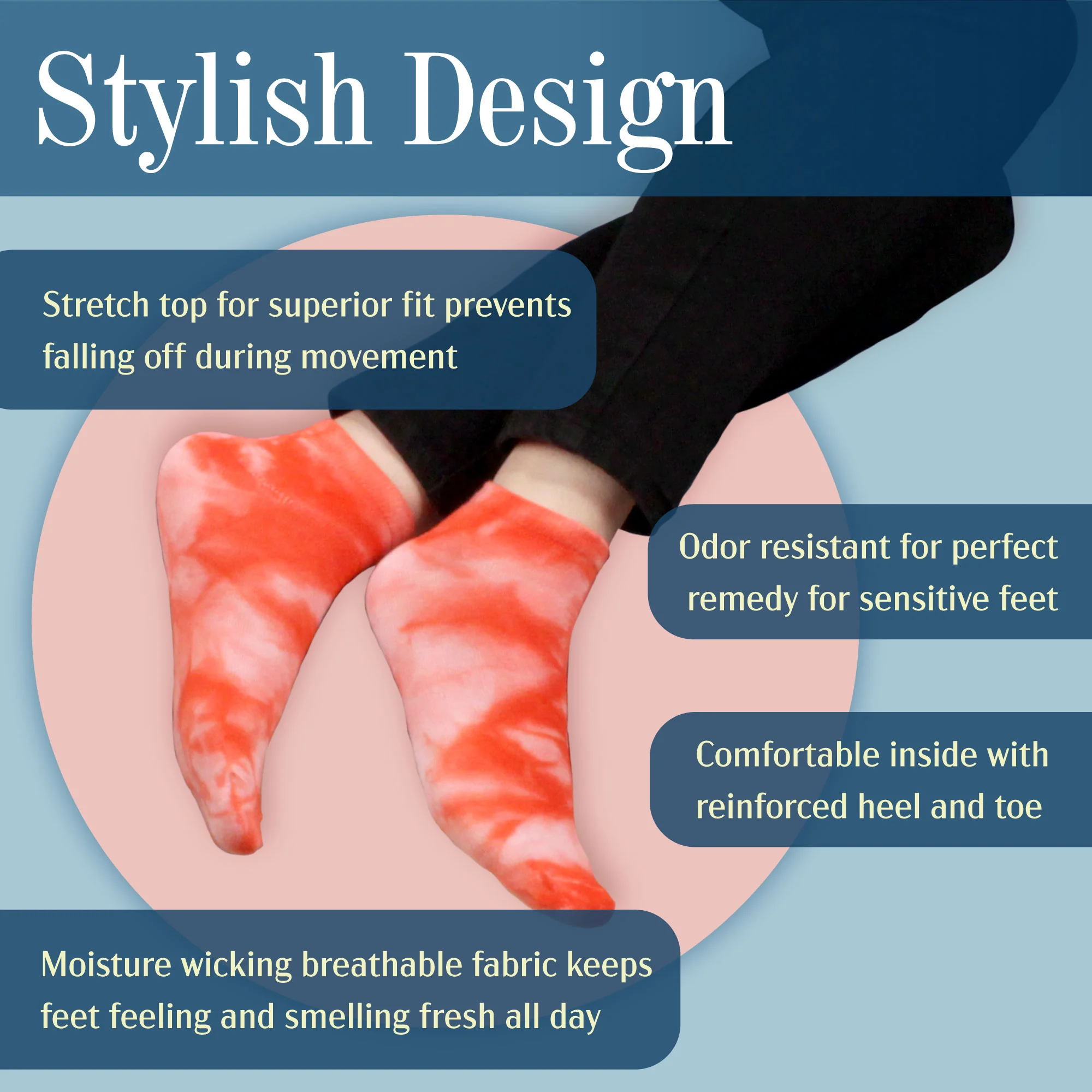 Women's Bamboo Tie Dye Ankle Socks: 4 Pairs - Image 2