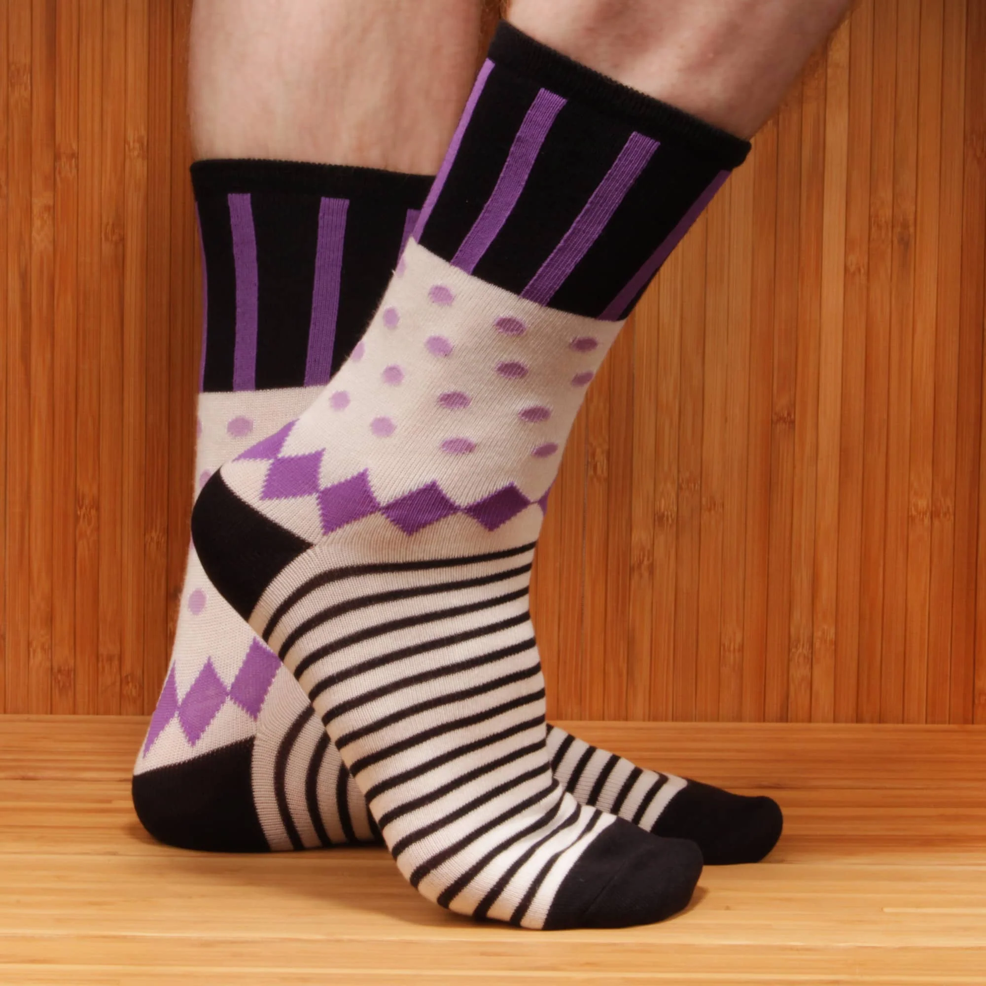 Women's Bamboo Colorful Polka Dot Stripe Socks: 6 Pairs - Image 5