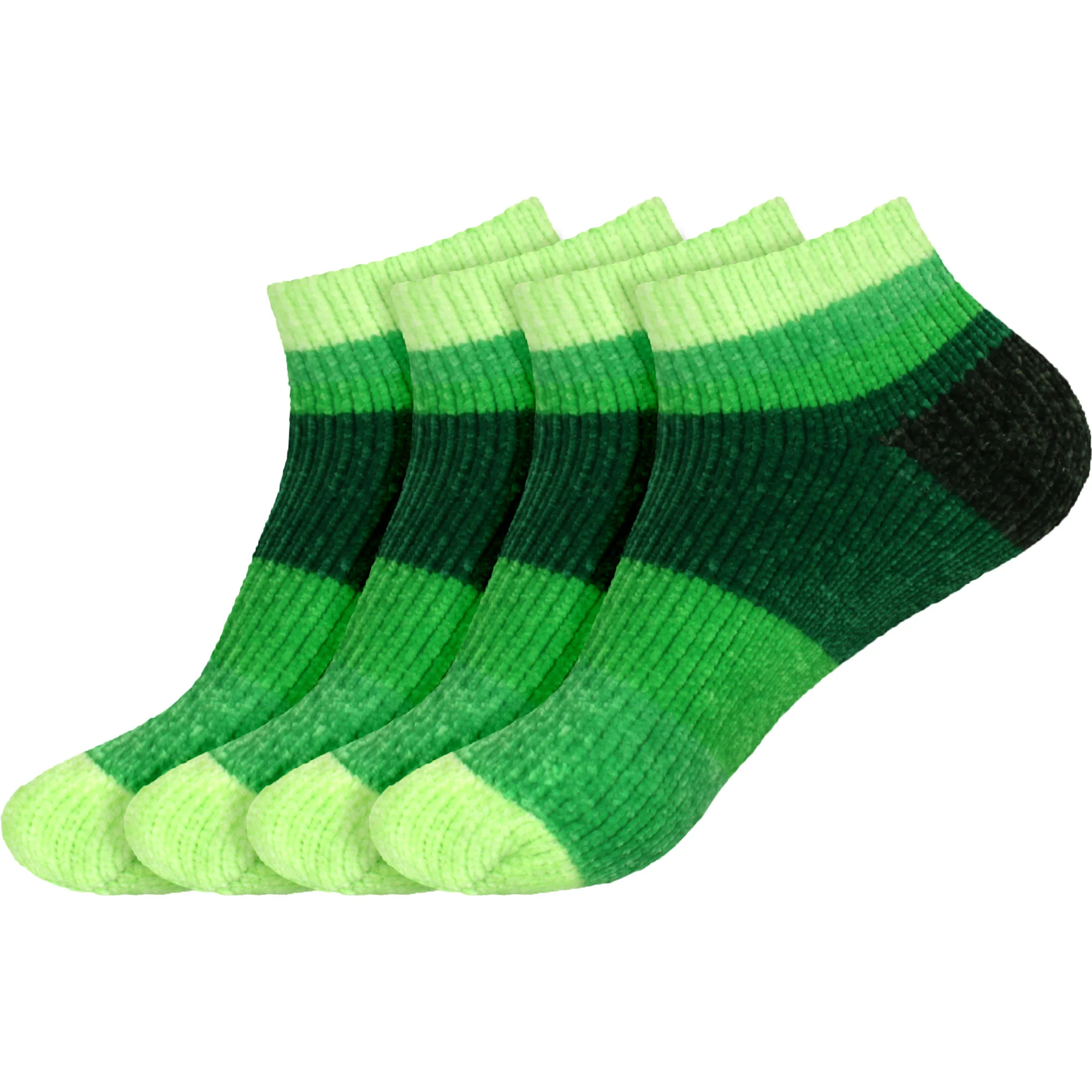 Women's Soft Chenille Furry Fuzzy Color Block Ankle Home Socks - Image 10