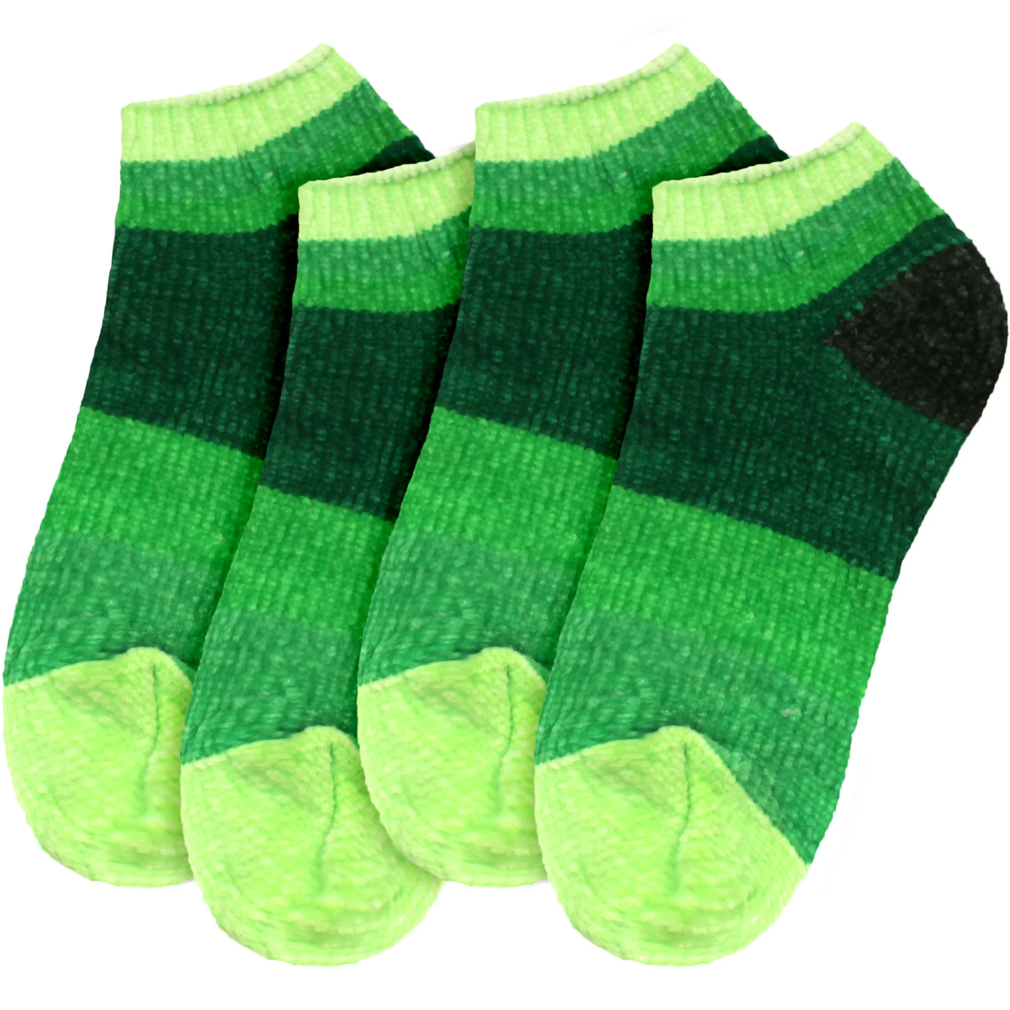 Women's Soft Chenille Furry Fuzzy Color Block Ankle Home Socks - Image 12