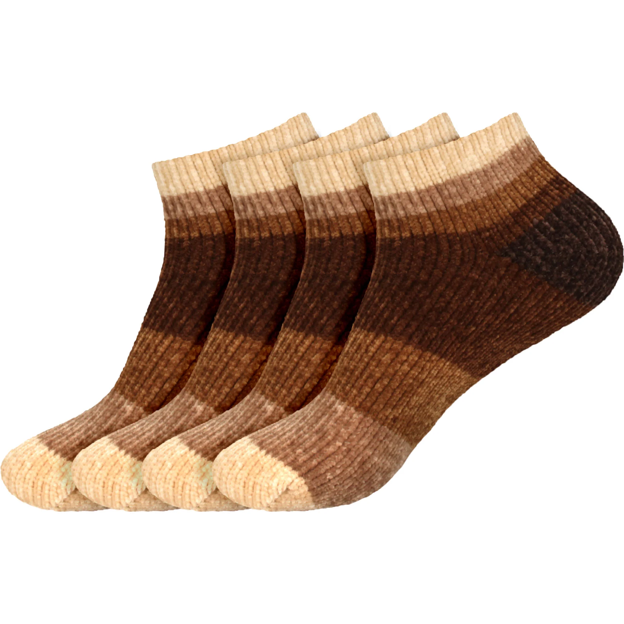 Women's Soft Chenille Furry Fuzzy Color Block Ankle Home Socks - Image 16