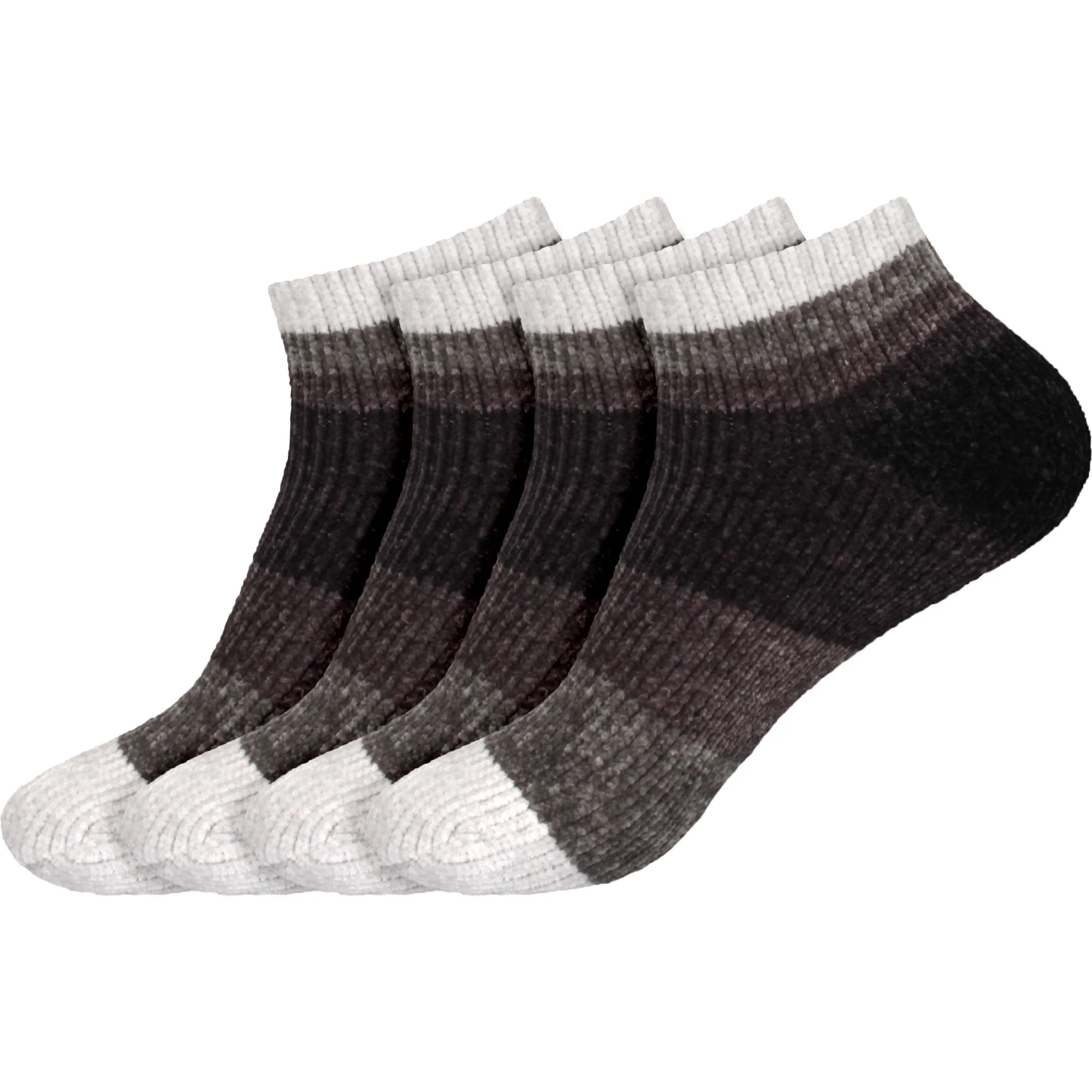 Women's Soft Chenille Furry Fuzzy Color Block Ankle Home Socks - Image 21