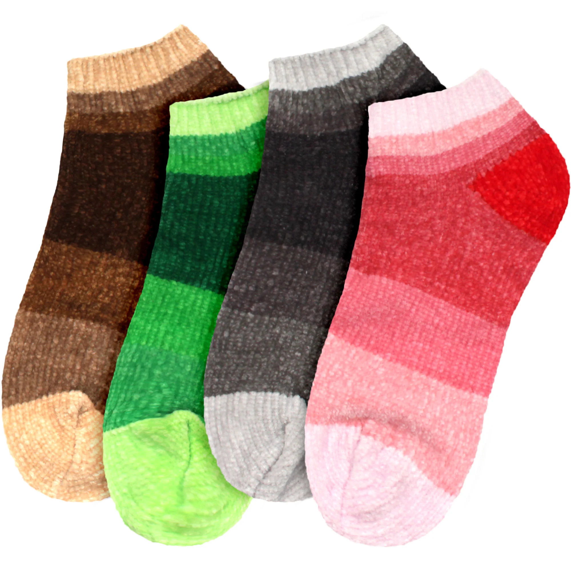 Women's Soft Chenille Furry Fuzzy Color Block Ankle Home Socks - Image 27