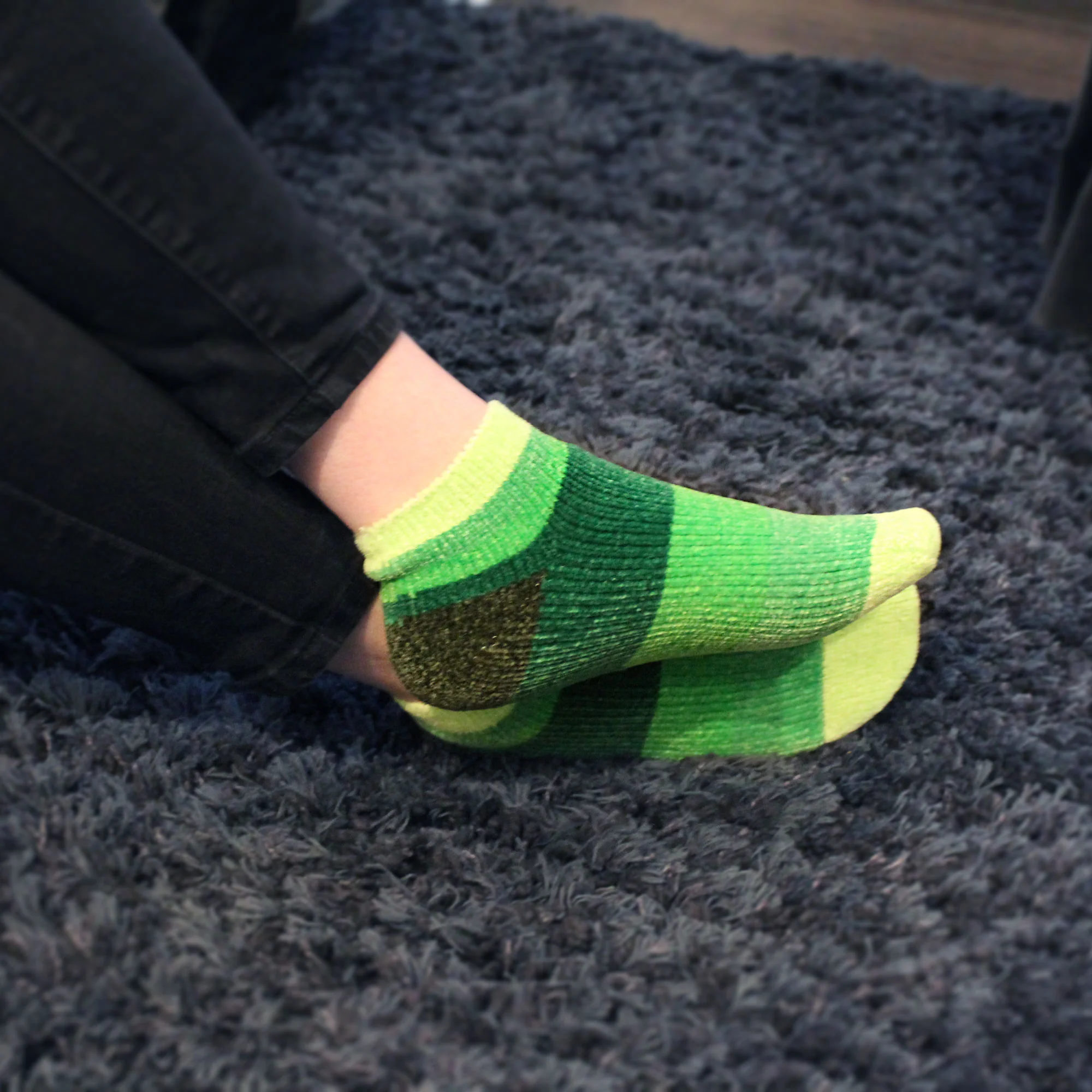 Women's Soft Chenille Furry Fuzzy Color Block Ankle Home Socks - Image 36