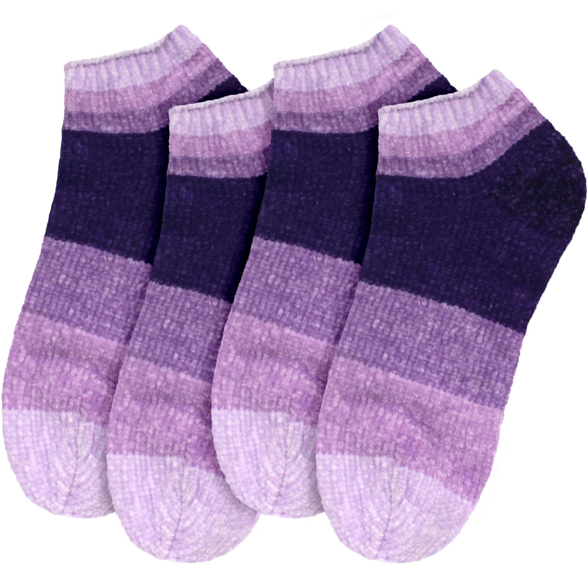 Women's Soft Chenille Furry Fuzzy Color Block Ankle Home Socks - Image 6
