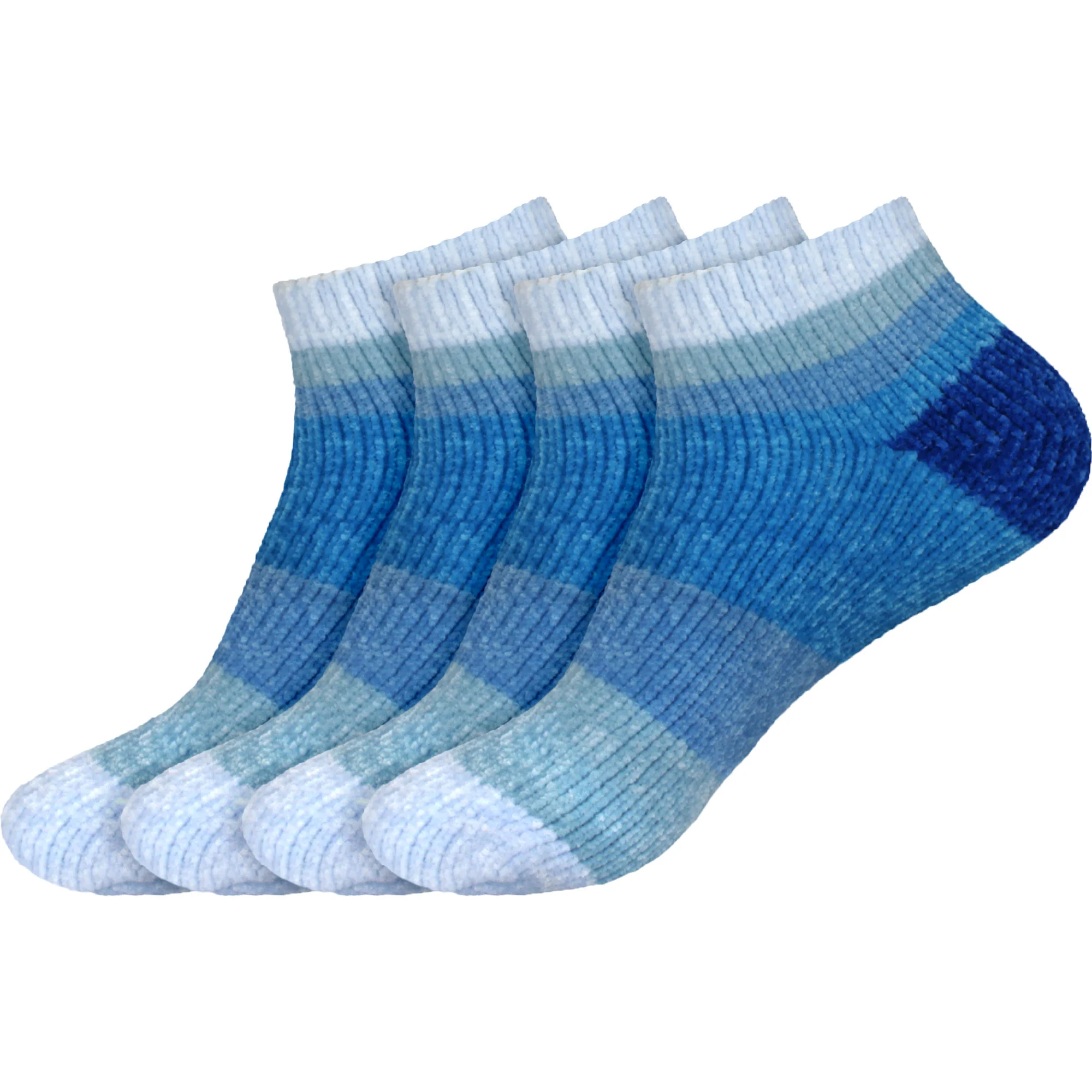 Women's Soft Chenille Furry Fuzzy Color Block Ankle Home Socks - Image 7