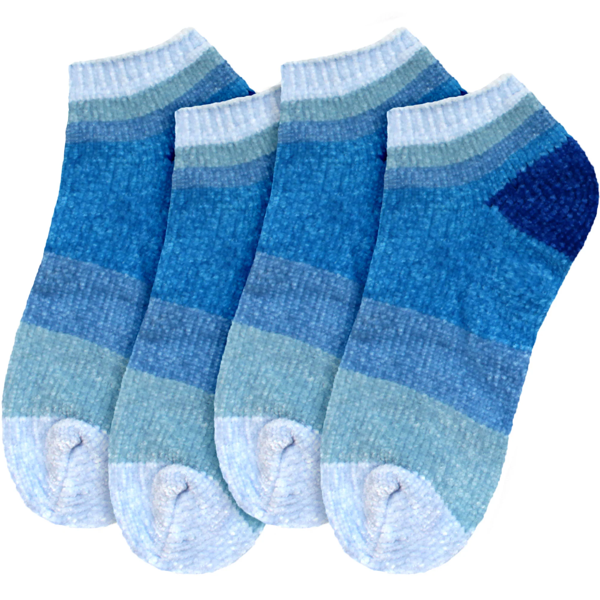 Women's Soft Chenille Furry Fuzzy Color Block Ankle Home Socks - Image 8