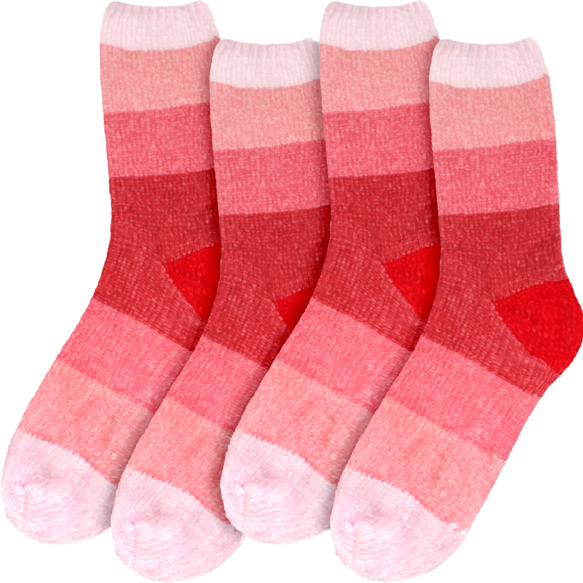 Women's Soft Chenille Furry Fuzzy Color Block Crew Home Socks - Image 12