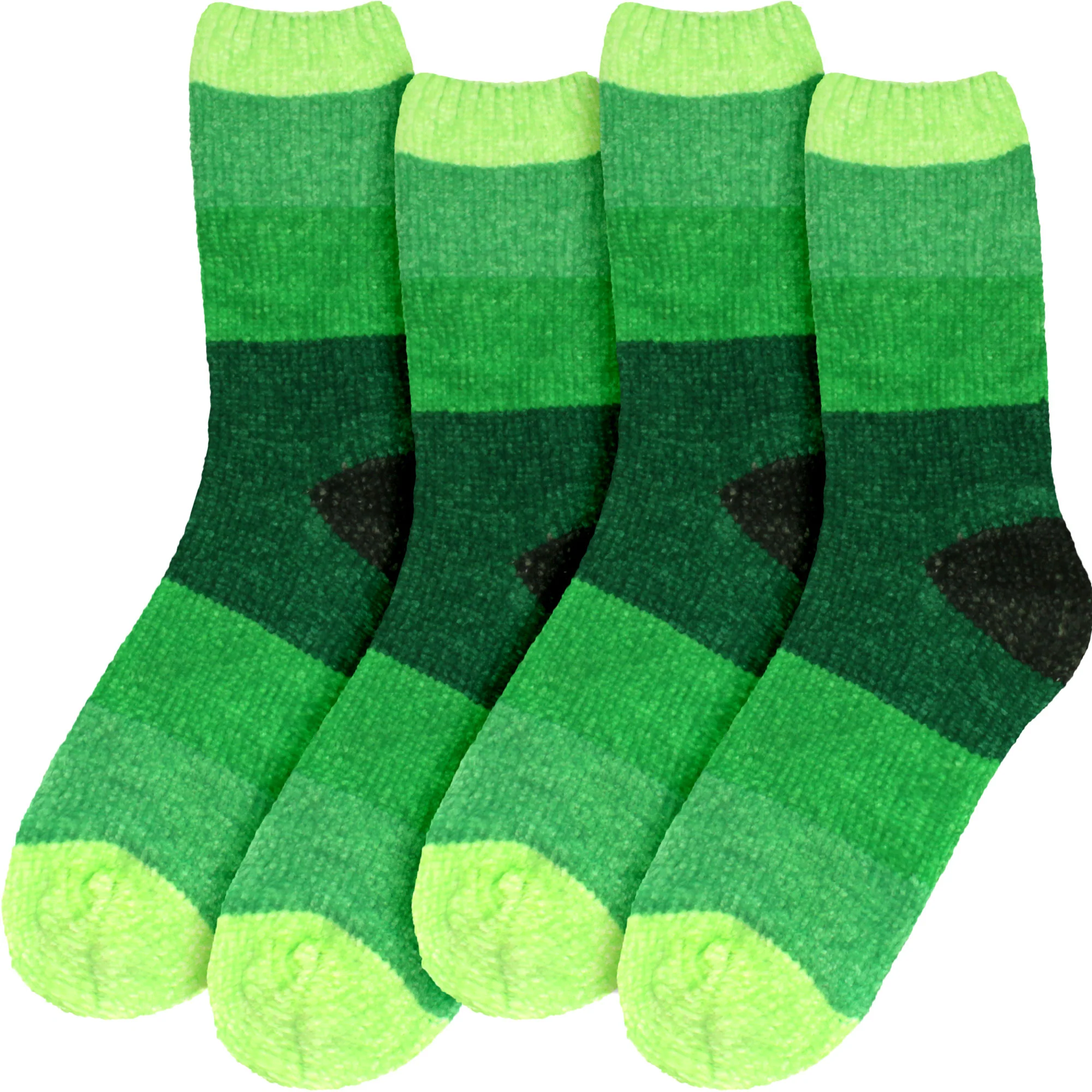 Women's Soft Chenille Furry Fuzzy Color Block Crew Home Socks - Image 15