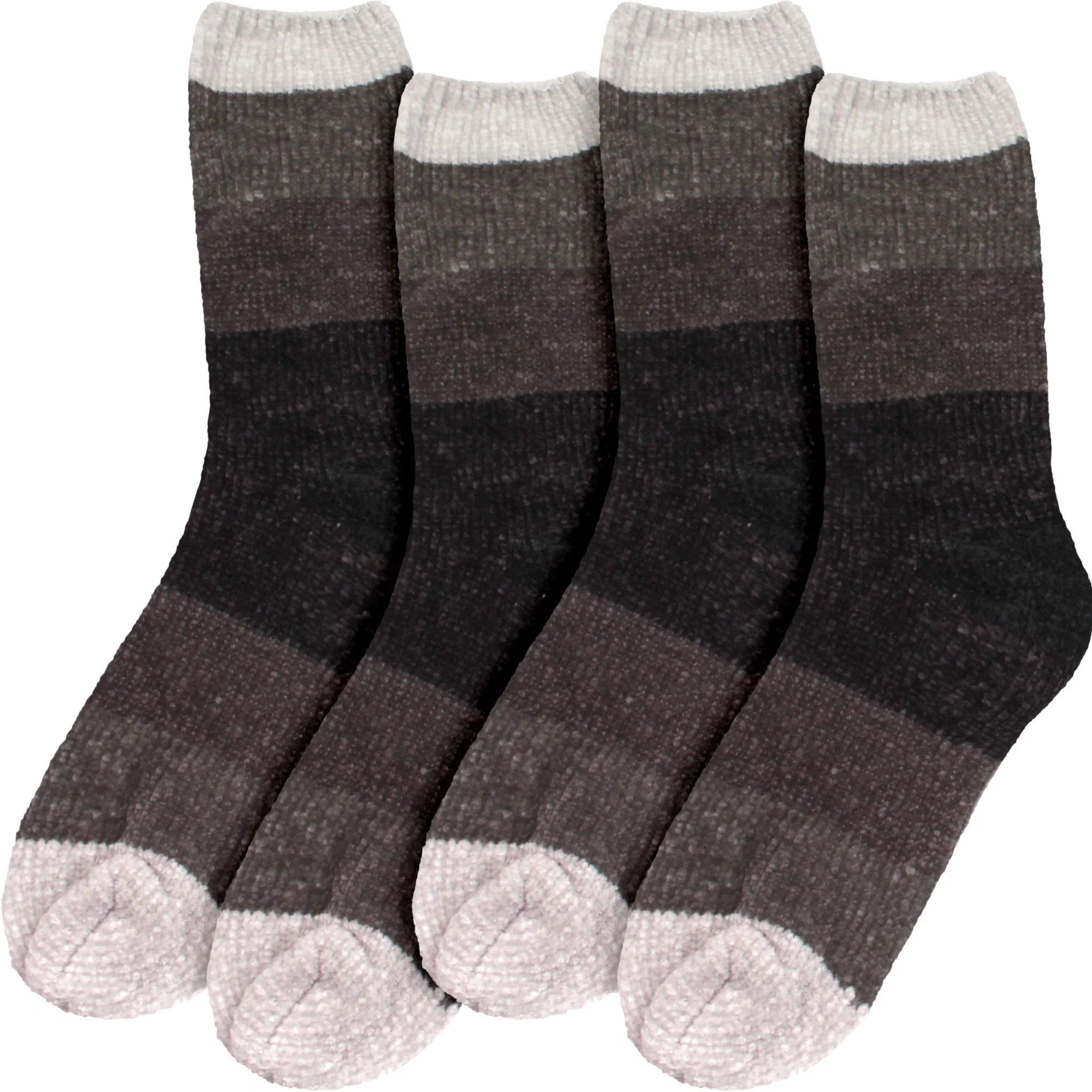 Women's Soft Chenille Furry Fuzzy Color Block Crew Home Socks - Image 18
