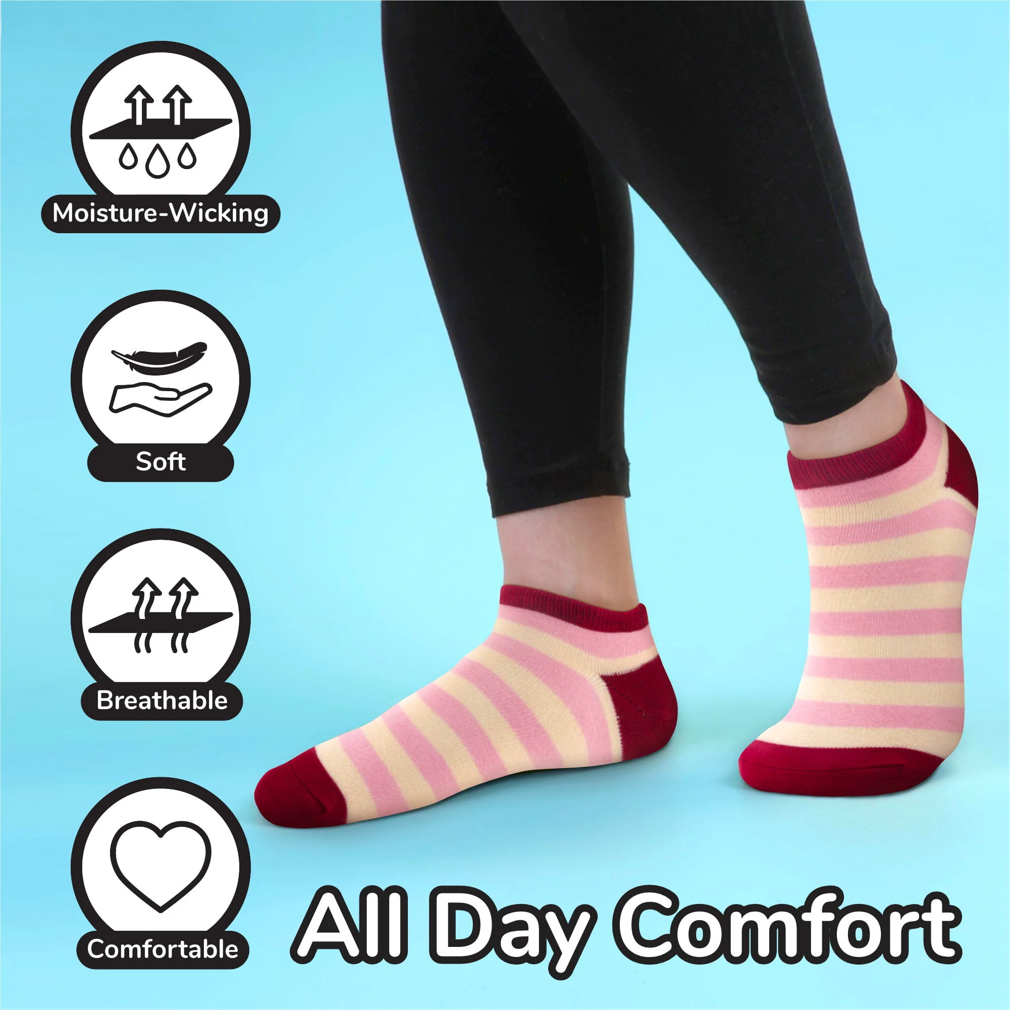 Women's Bamboo Stripes Anklet Socks - Image 4