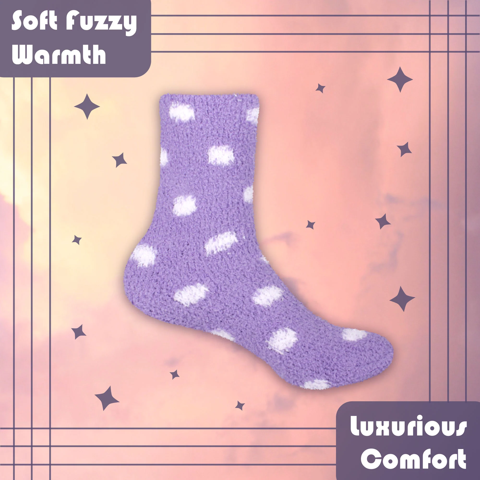 Women's Fuzzy Polka Dots Socks: 6 Pairs - Image 3