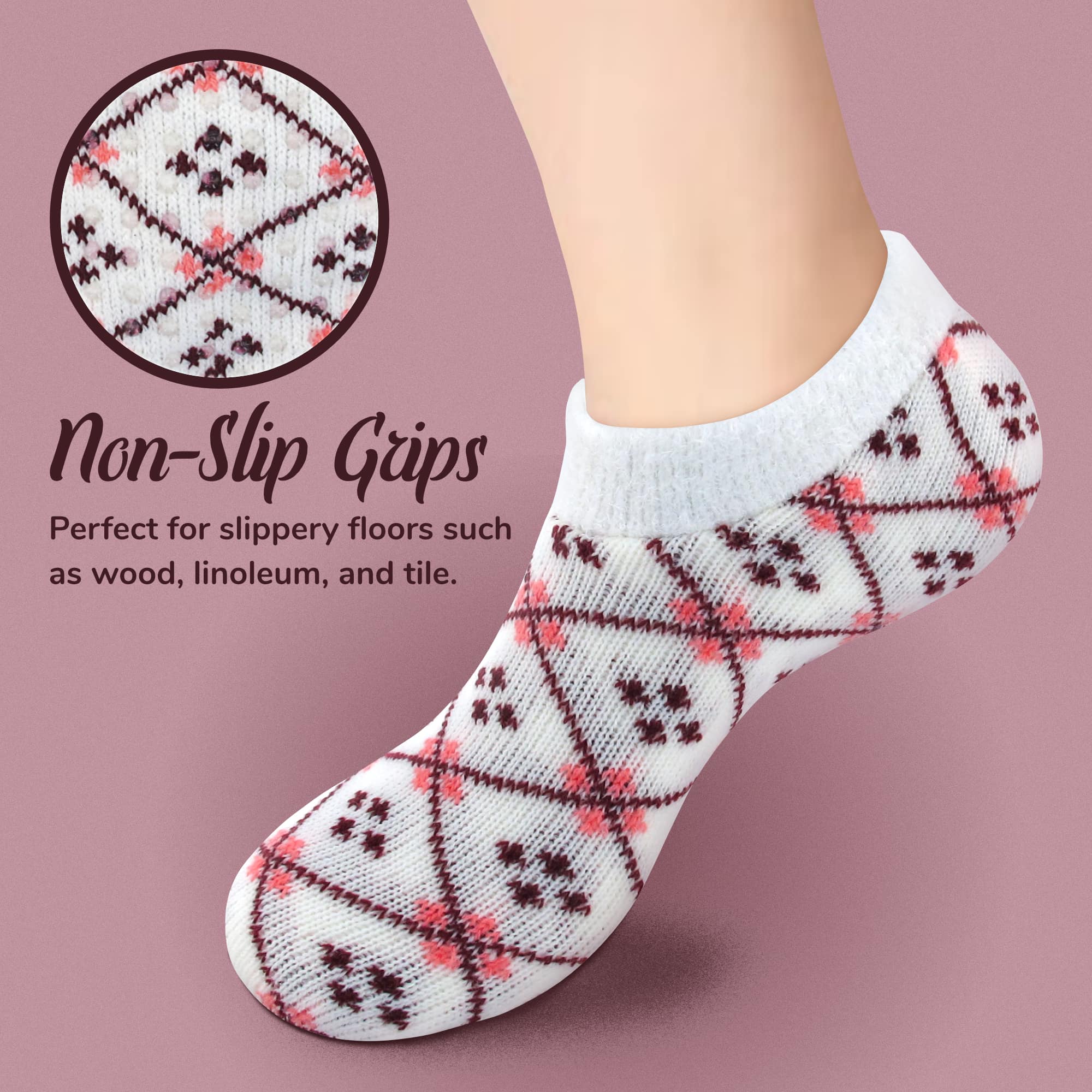 Women's Double Layer Anklet Home Socks - 3 Pairs - Image 3