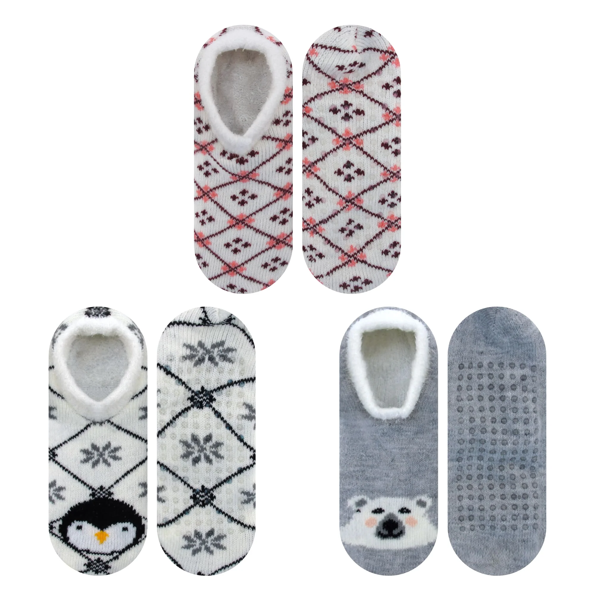 Women's Double Layer Anklet Home Socks - 3 Pairs - Image 7