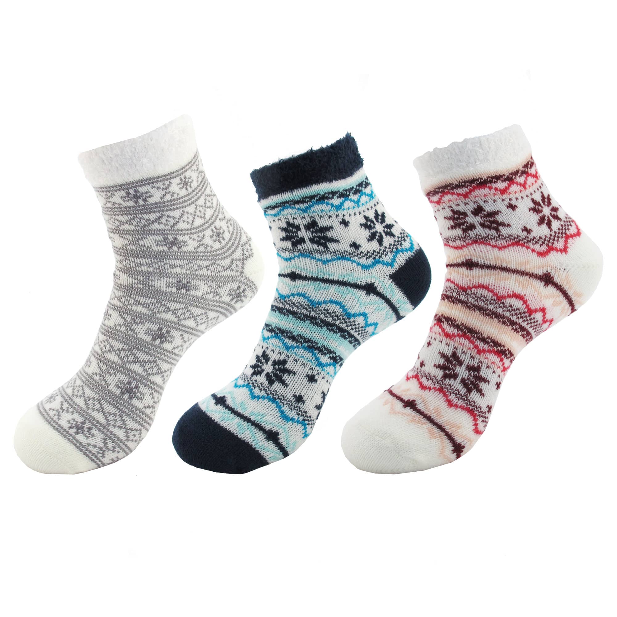 Women's Double Layer Crew Socks: 3 Pairs - Image 5