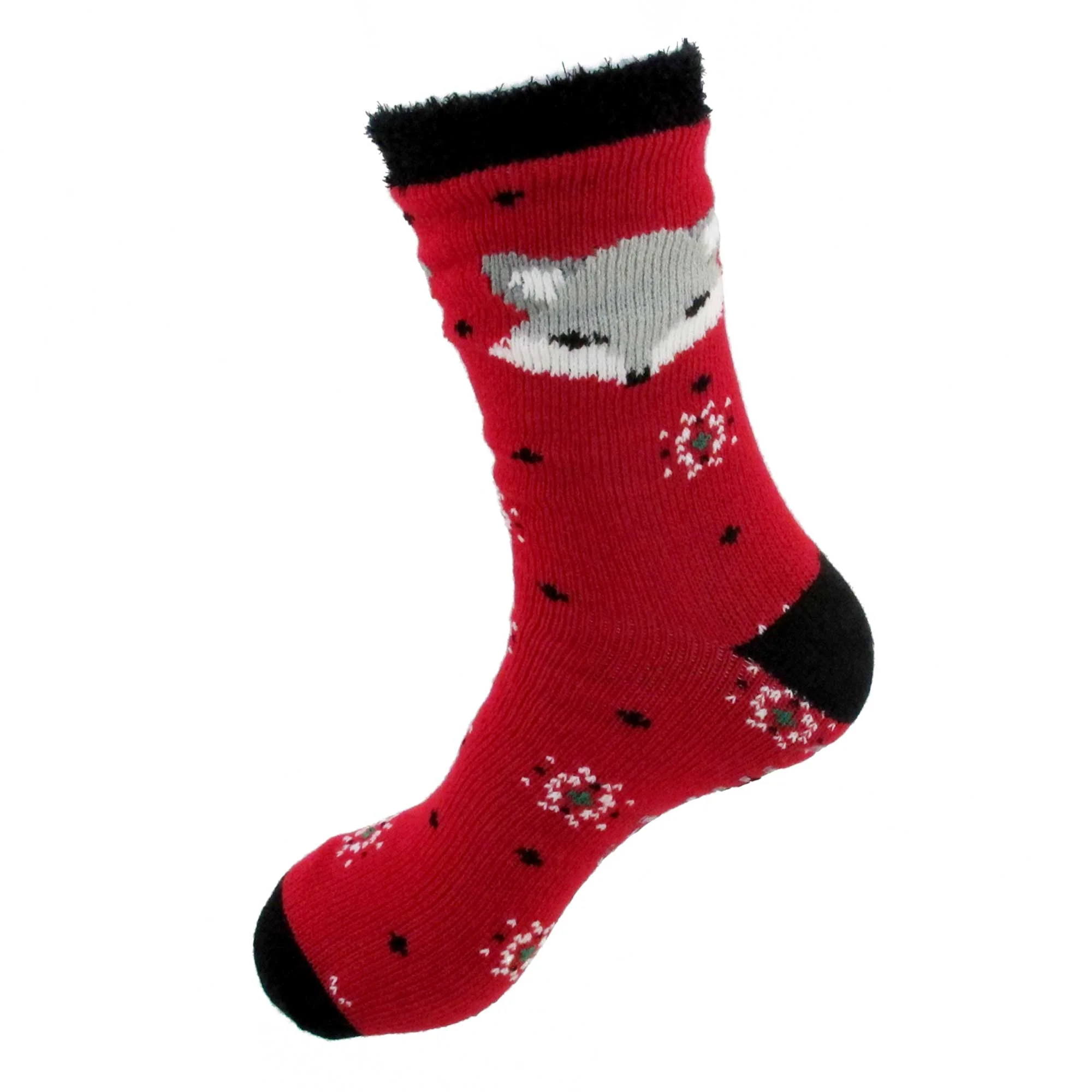 Women's Double Layer Christmas Cozy Fuzzy Cabin Animal Socks - 1 Pair - Image 9