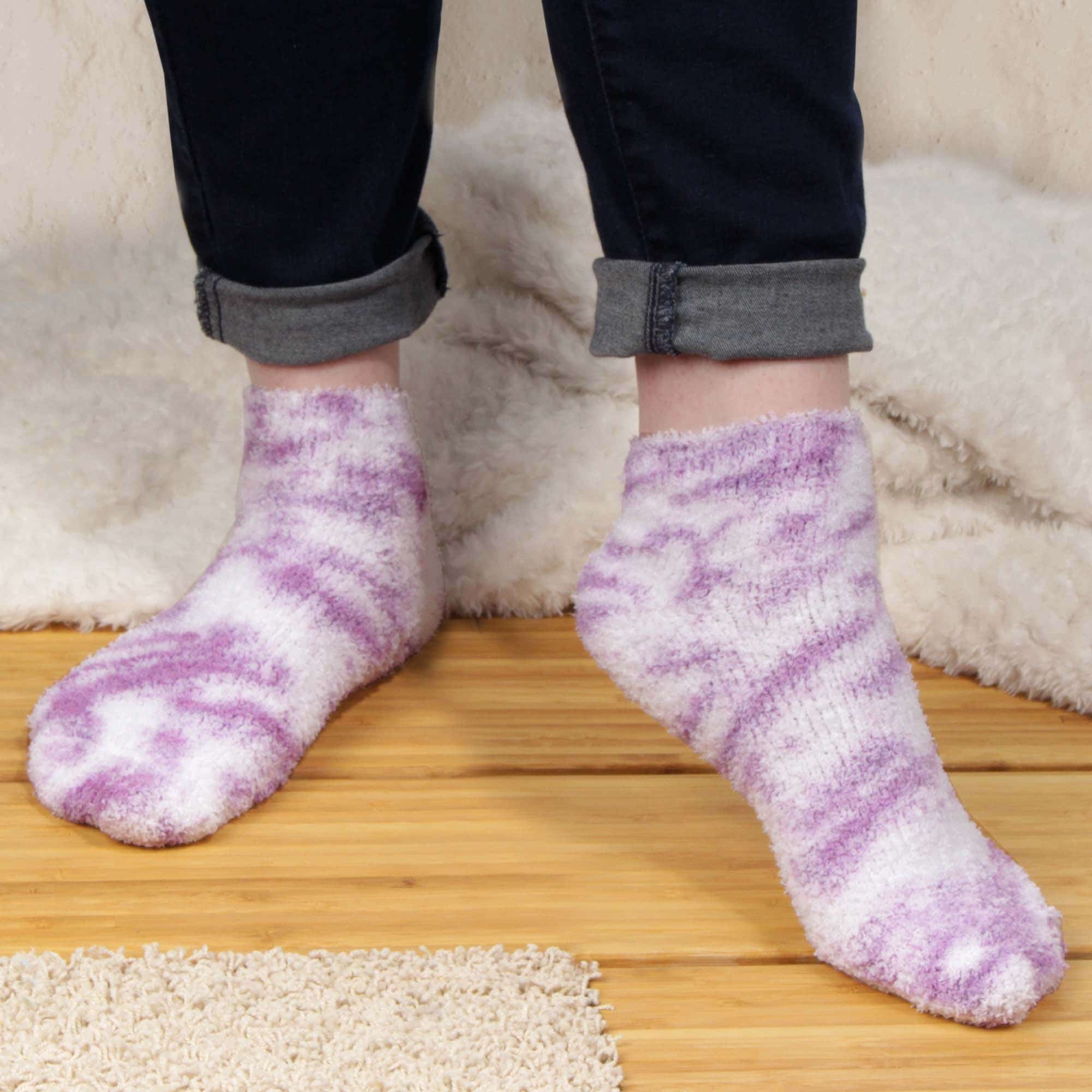Women's Fuzzy Warm Fluffy Tie-Dye Colorful Ankle Socks - Image 4