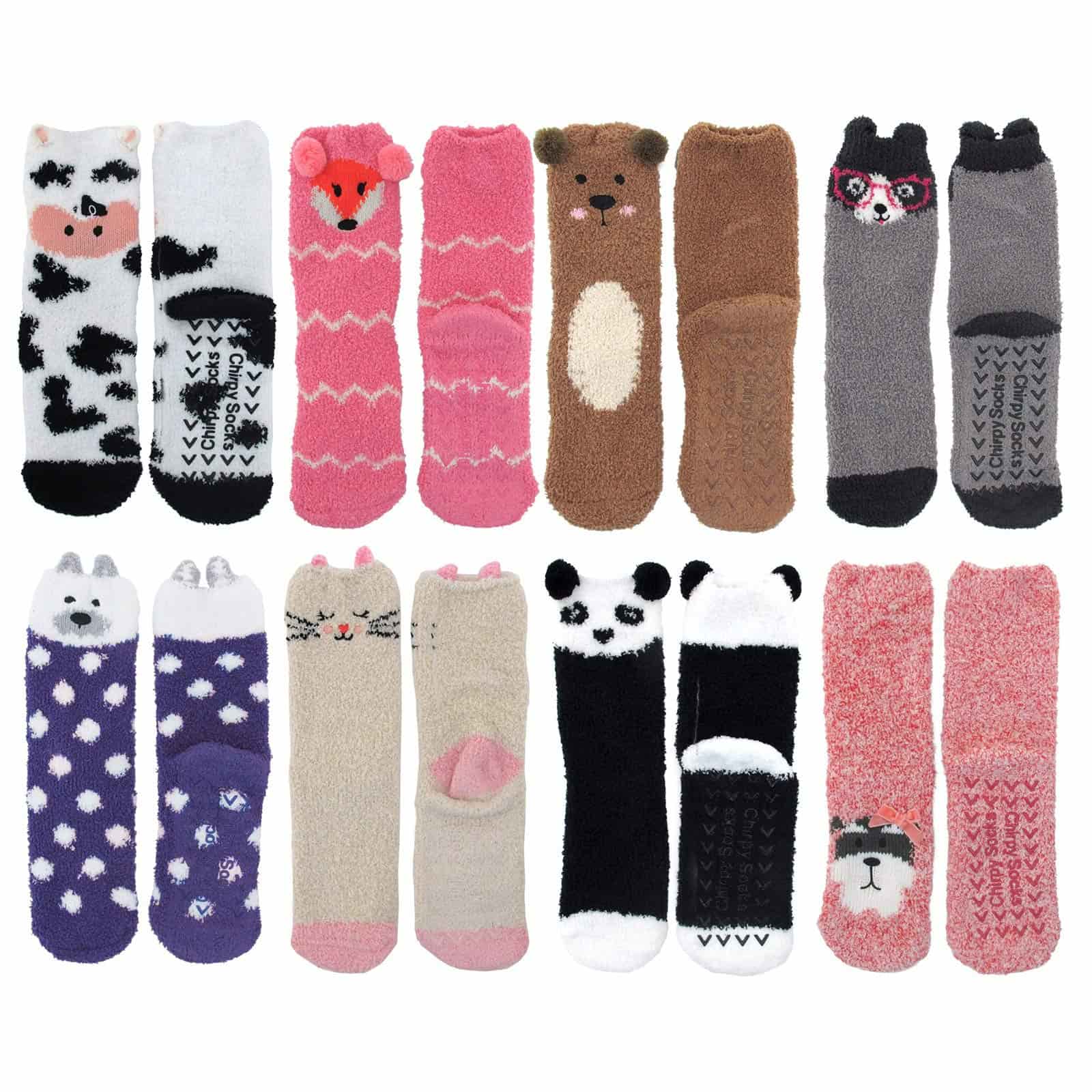 Animal Non-Slip Fuzzy Crew  Socks - Image 28