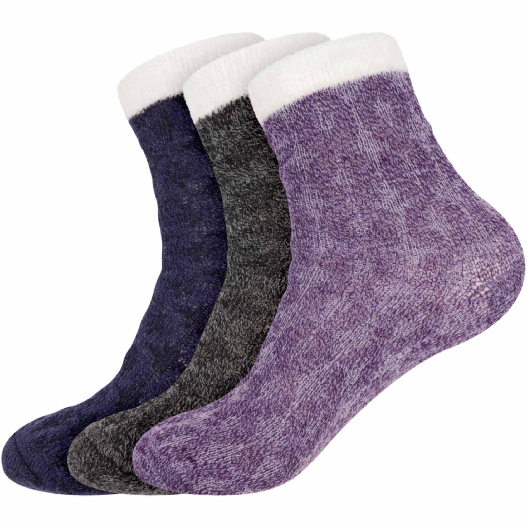 Women's Funky Double Layer Cabin Socks: 3 Pairs - Image 15