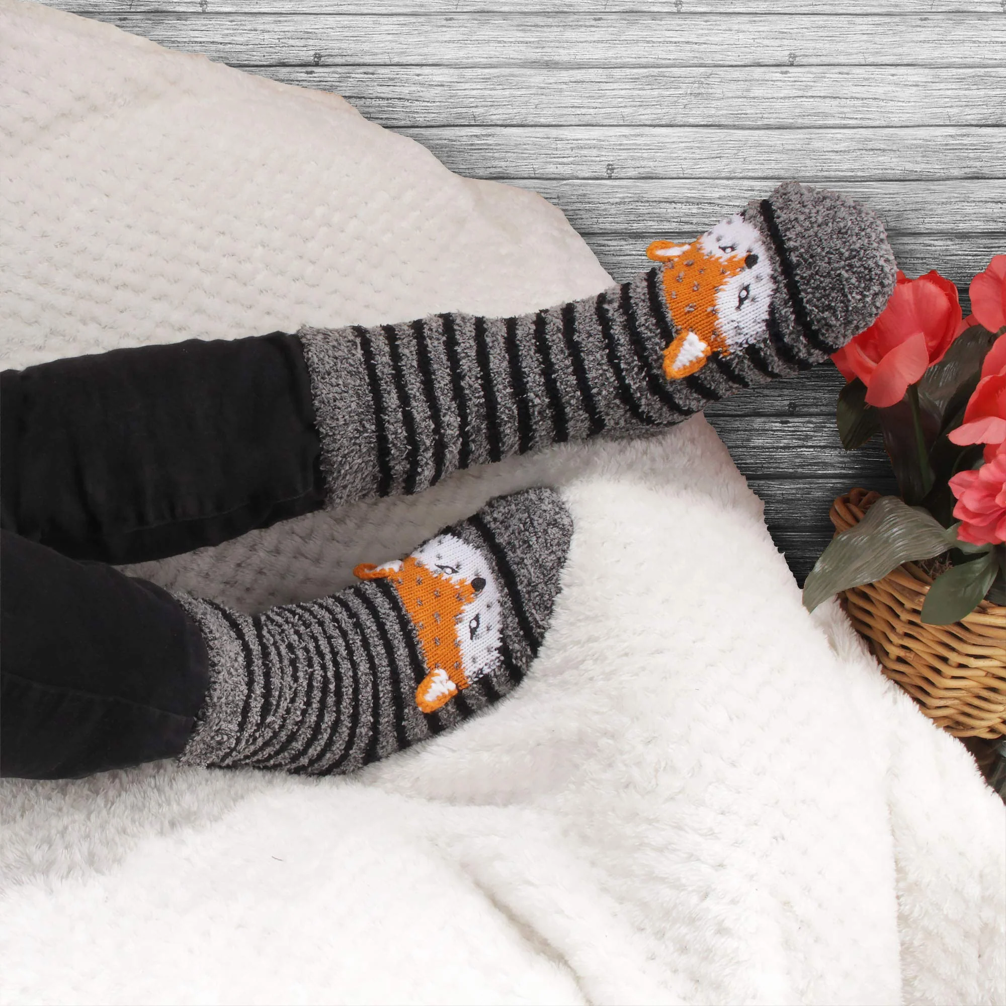 Fuzzy Cozy Microfiber Animal Socks Assortments - 3 Pairs - Image 6