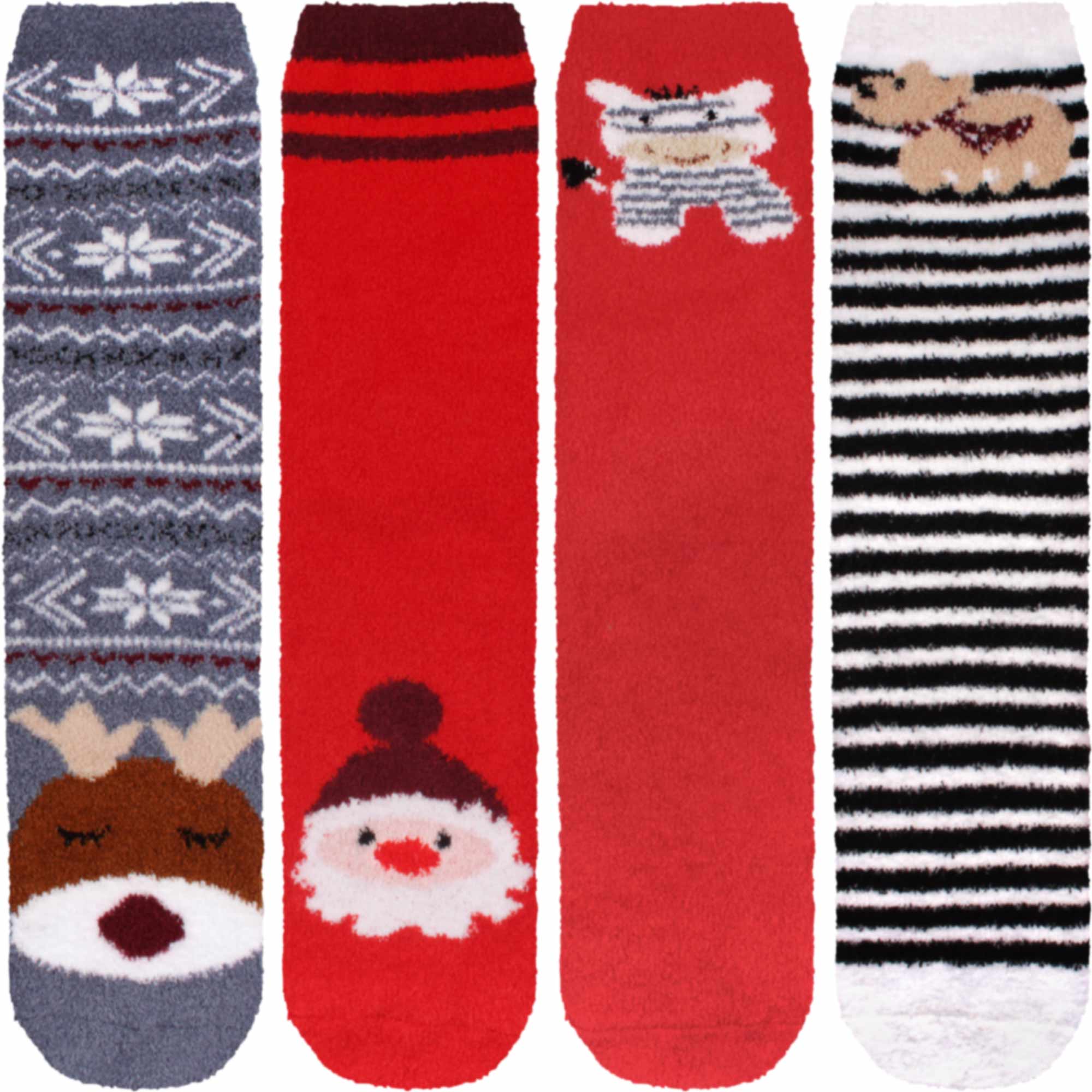 Women's Cute Fuzzy Warm Christmas Indoor Outdoor Cozy Crew Socks, Assortment Packs - Image 9