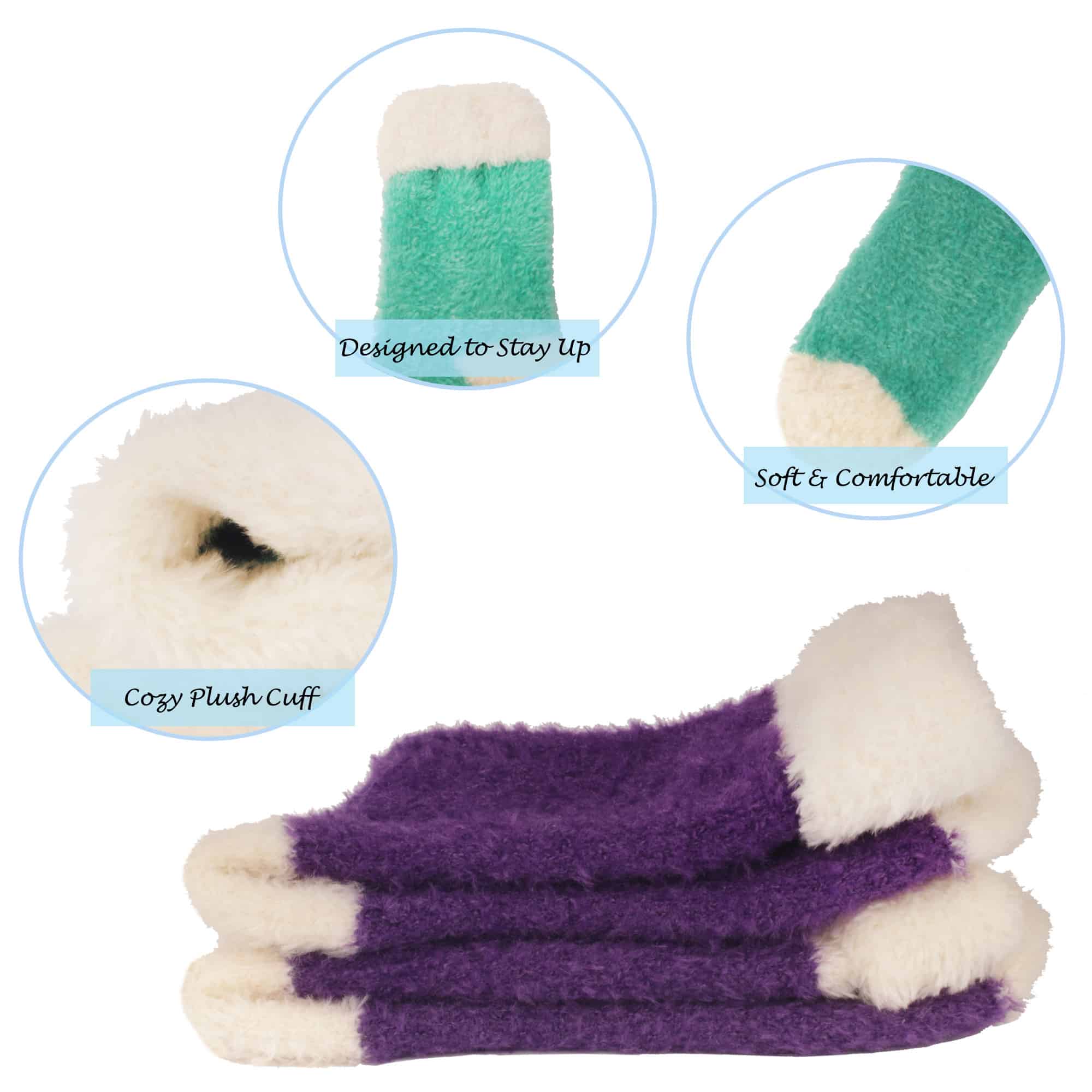 Women's Fuzzy Cuff Socks - Image 3