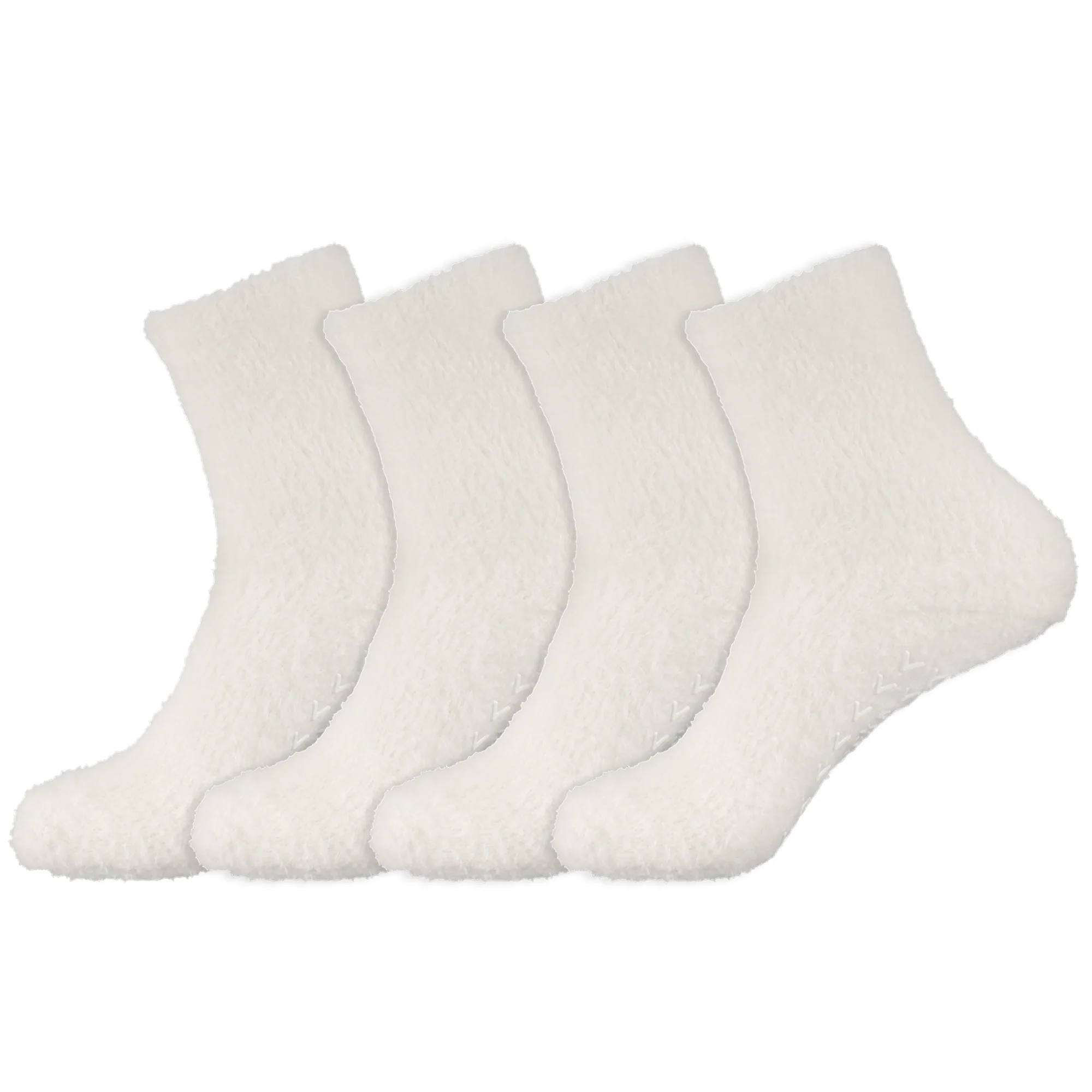 Women's Fuzzy Featherlight Socks with Grips - 4 Pairs - Image 6