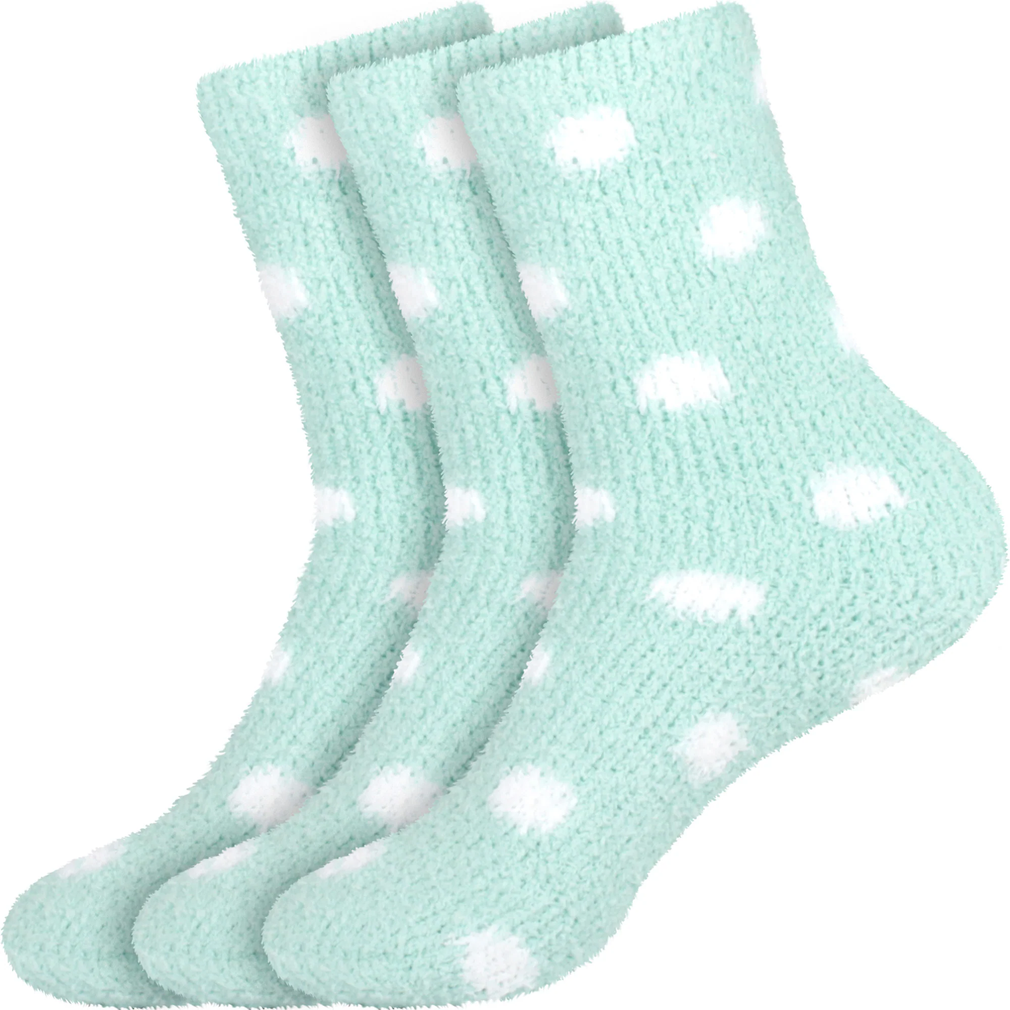 Women's Fuzzy Polka Dots Socks - 3 Pair - Image 7