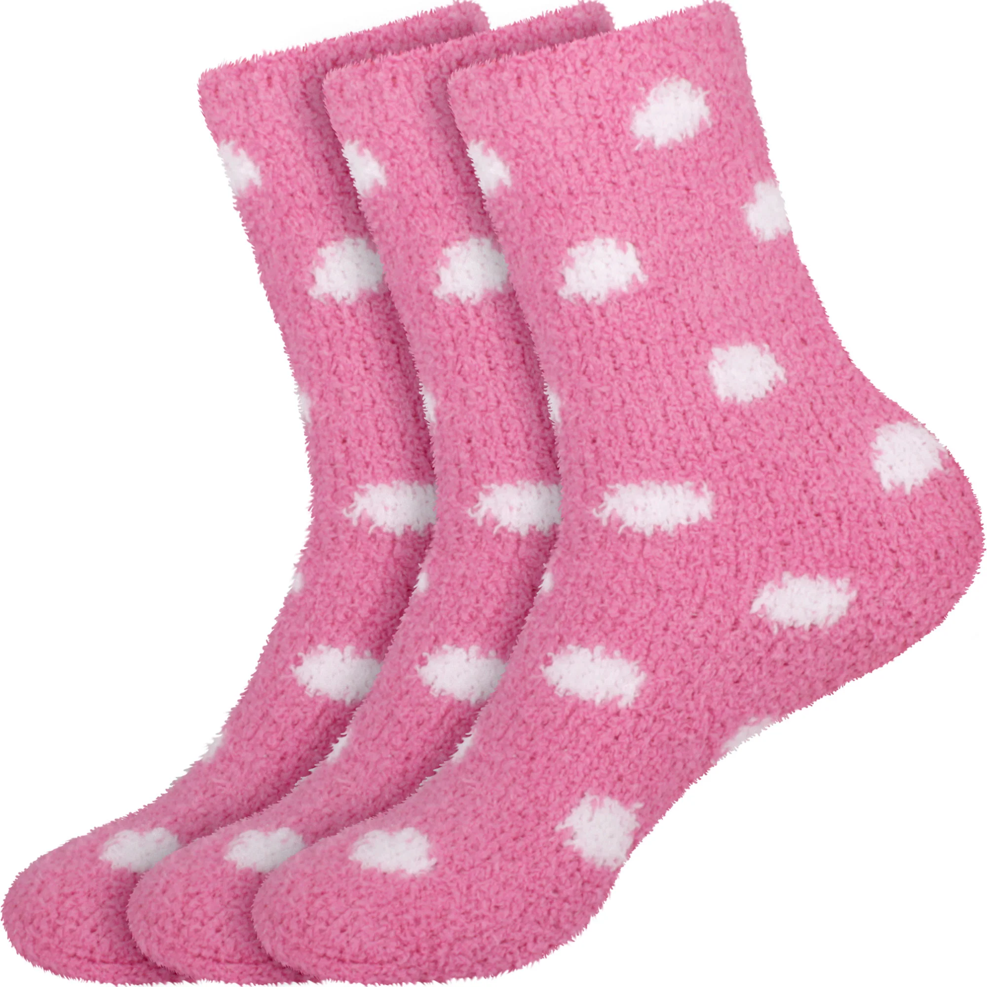 Women's Fuzzy Polka Dots Socks - 3 Pair - Image 8