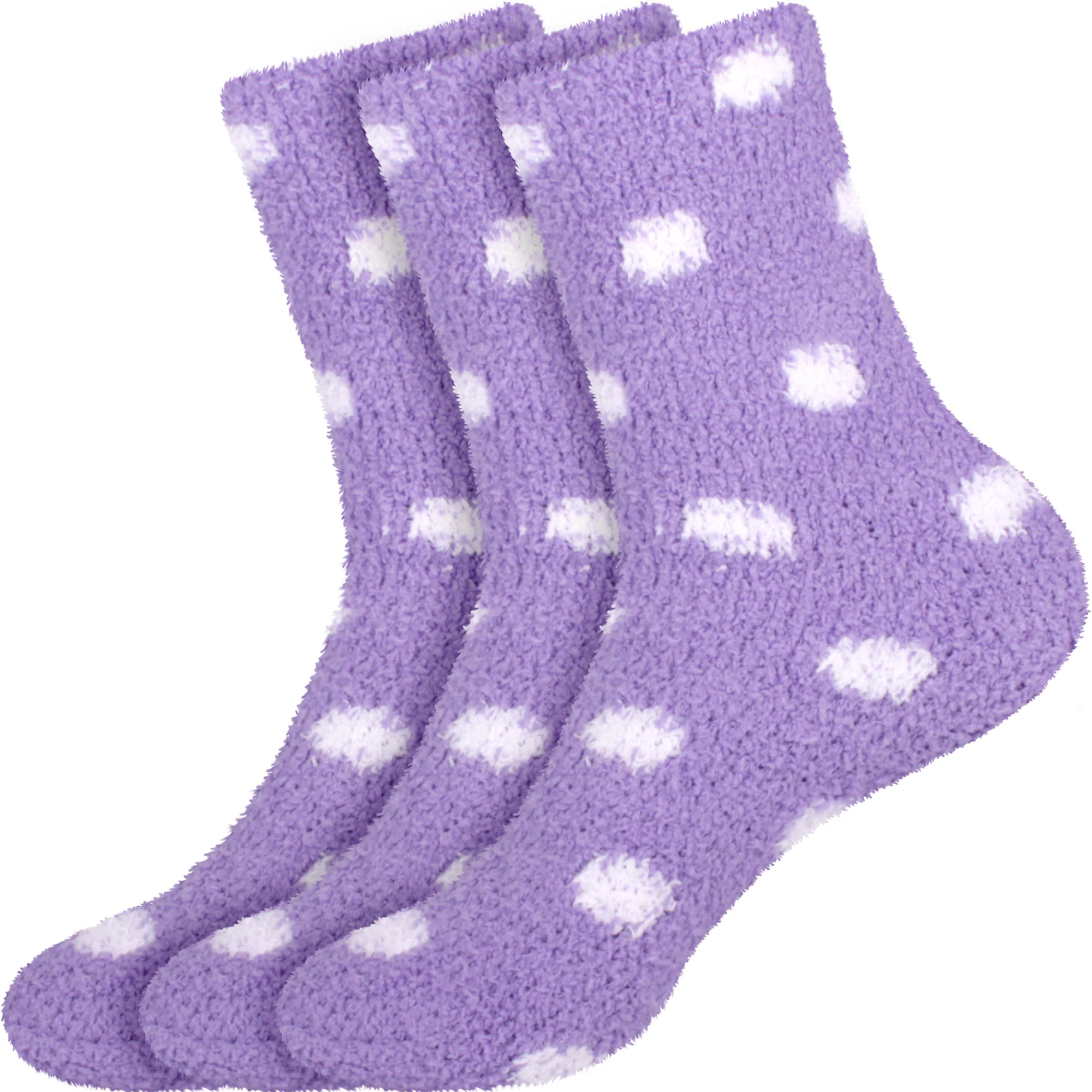 Women's Fuzzy Polka Dots Socks - 3 Pair - Image 9
