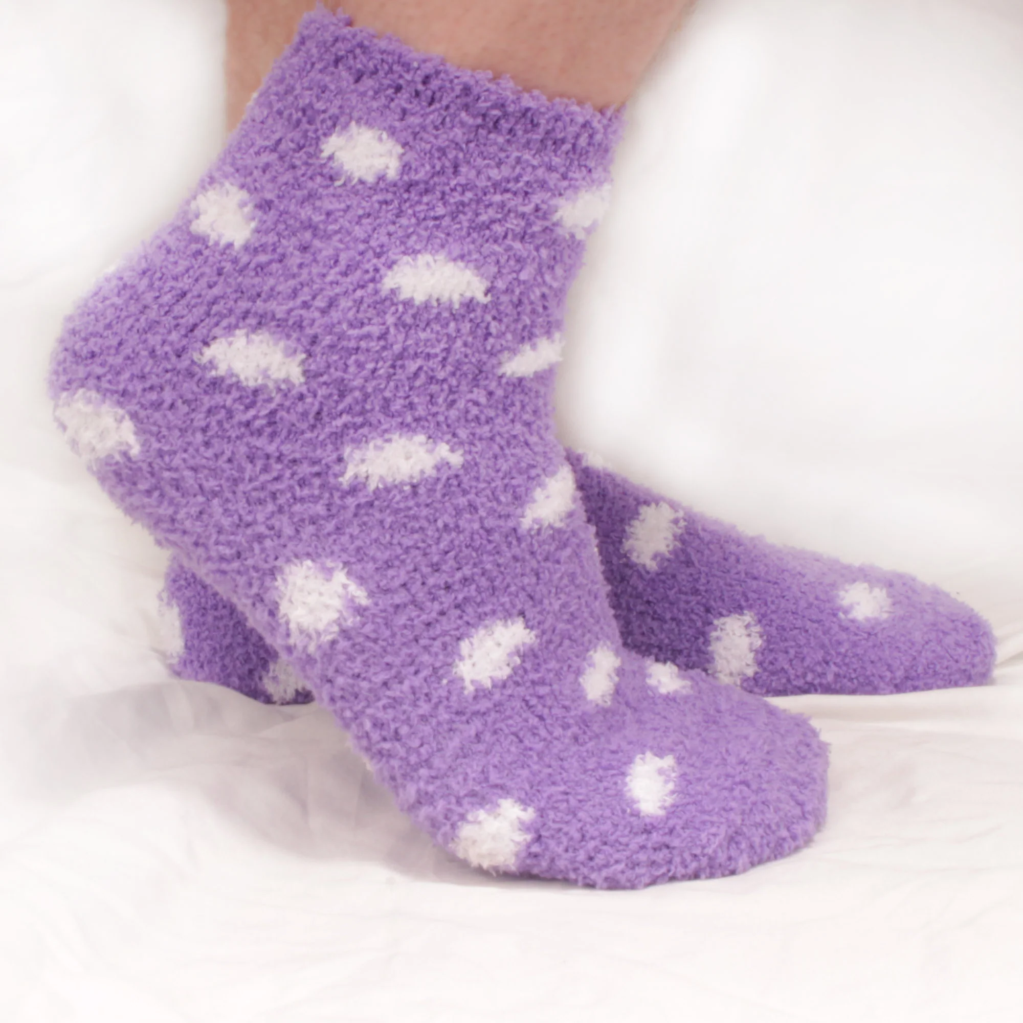 Women's Fuzzy Polka Dots Socks: 12 Pairs - Image 2
