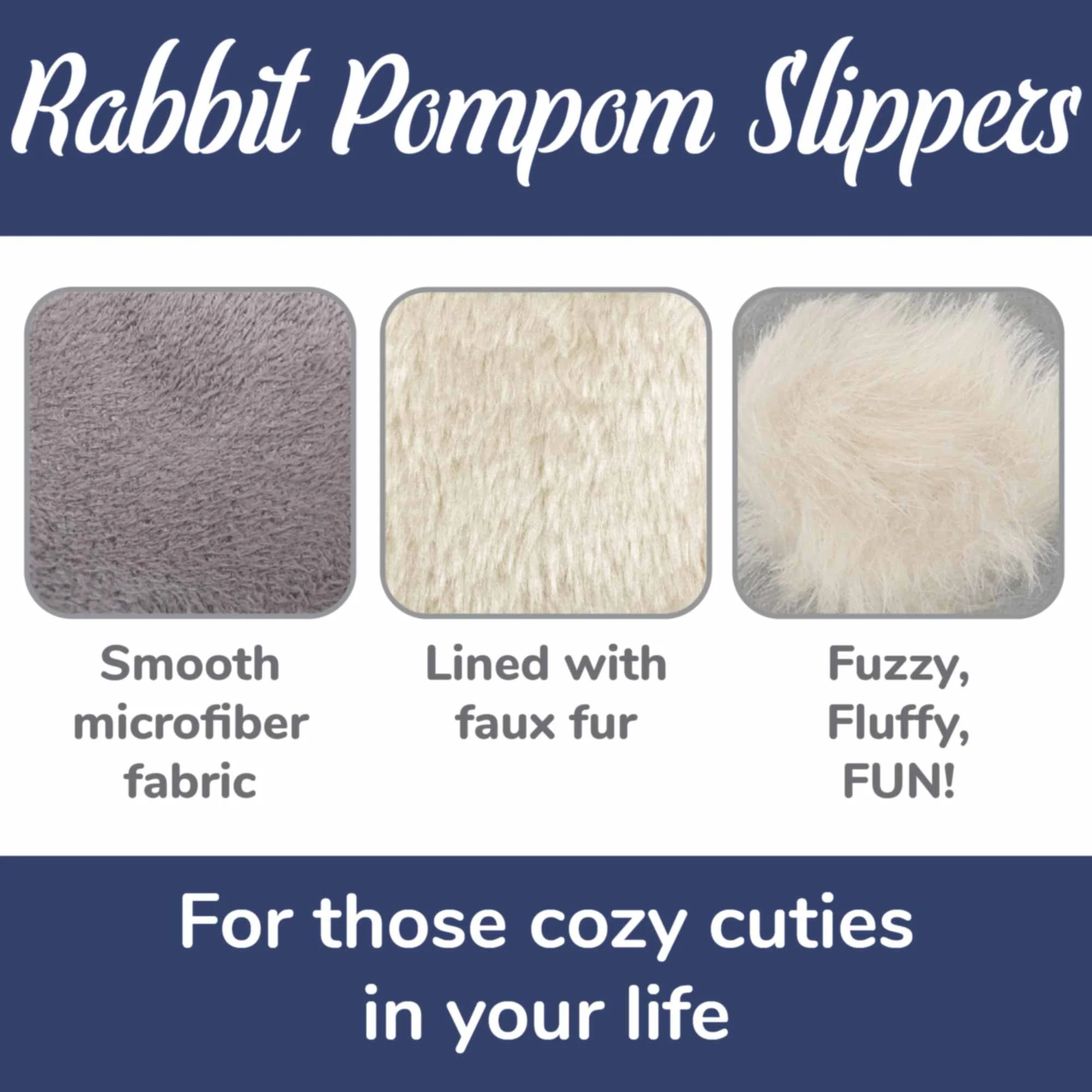 Women's Rabbit Pompom Slippers: Single Pairs - Image 11