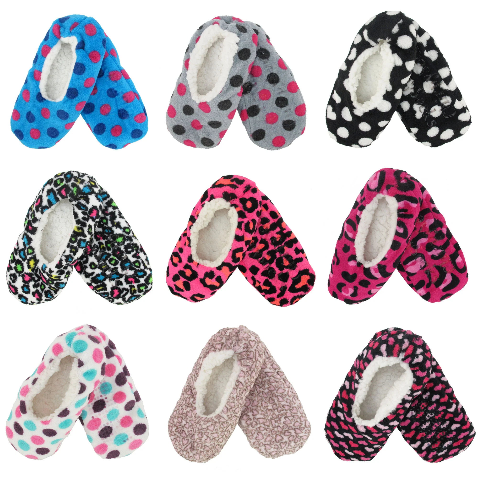 Women's Fuzzy Footies Non-Slip Lined Slippers