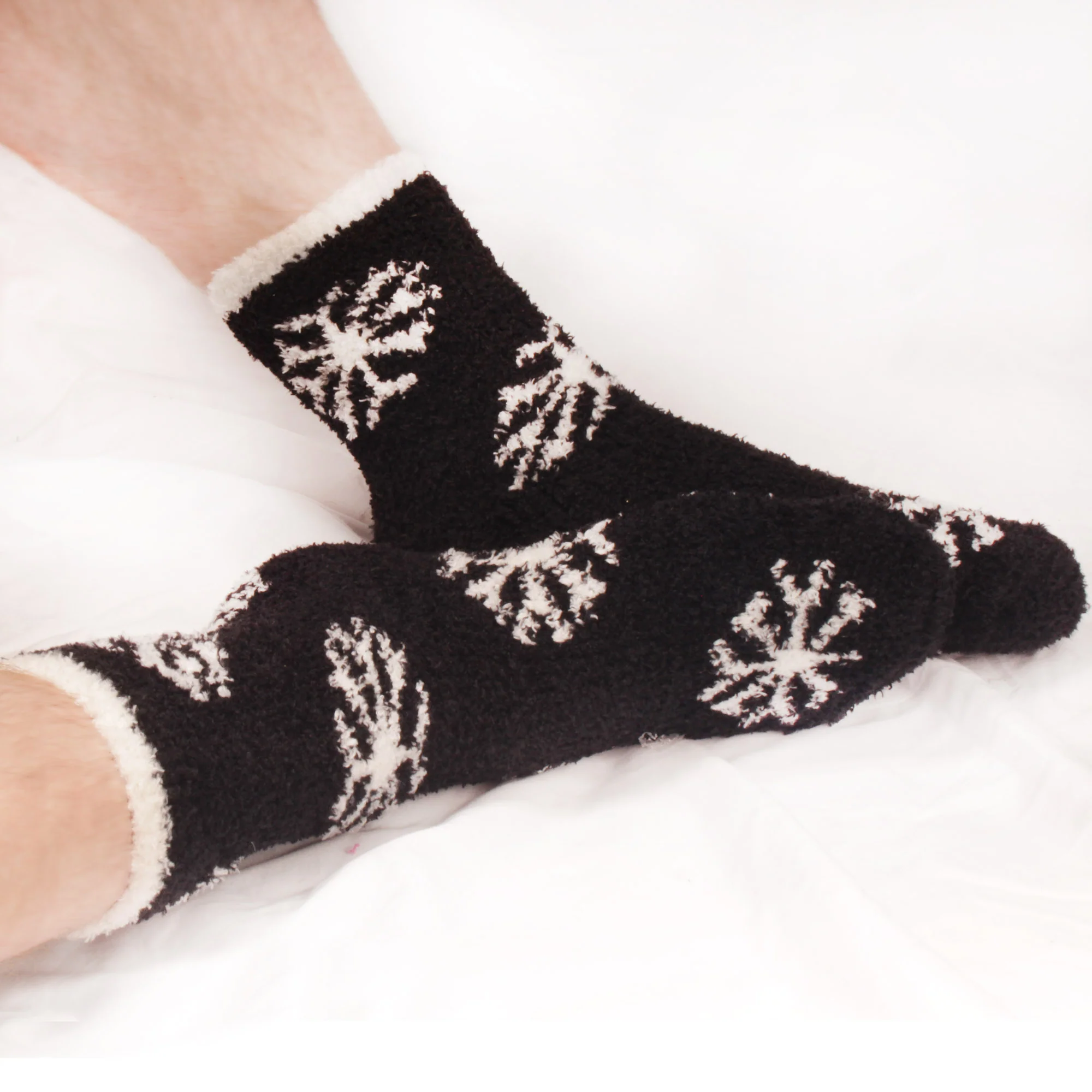 Women's Super Soft Warm Cozy Fuzzy Snowflake Home Socks - 12 Pairs - Image 4