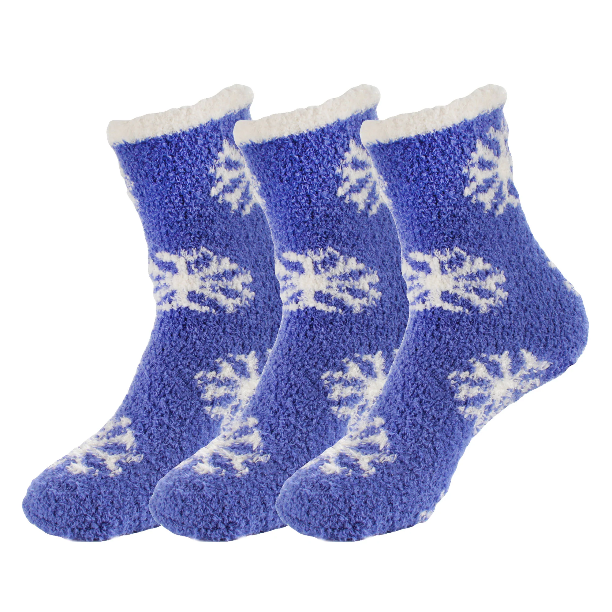Women's Super Soft Warm Cozy Fuzzy Snowflake Home Socks - 3 Pairs - Image 11